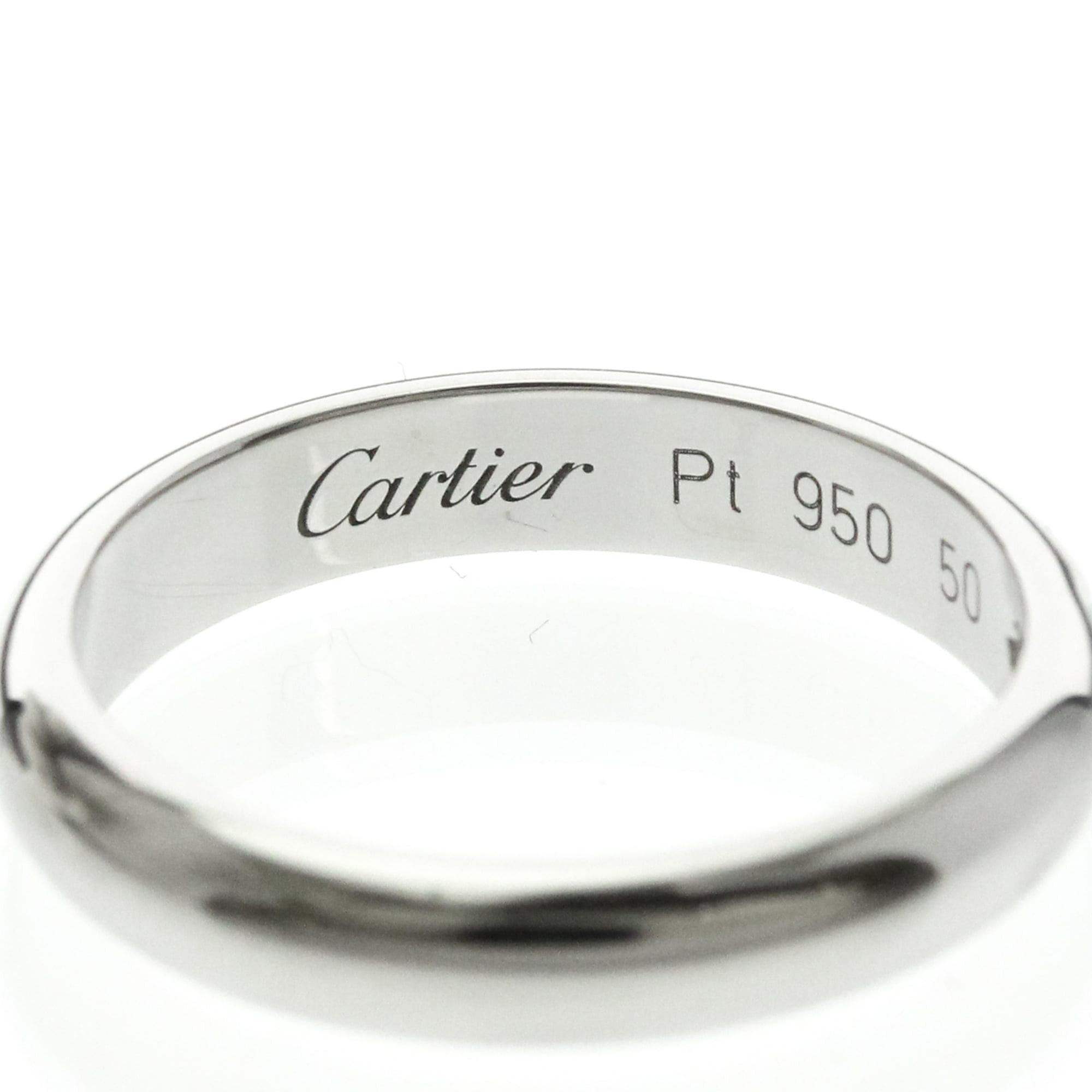 Cartier Cartier 1895 Wedding Ring, 1 Diamond Platinum Fashion Diamond Band Ring Silver Size ONE SIZE - 8 Thumbnail