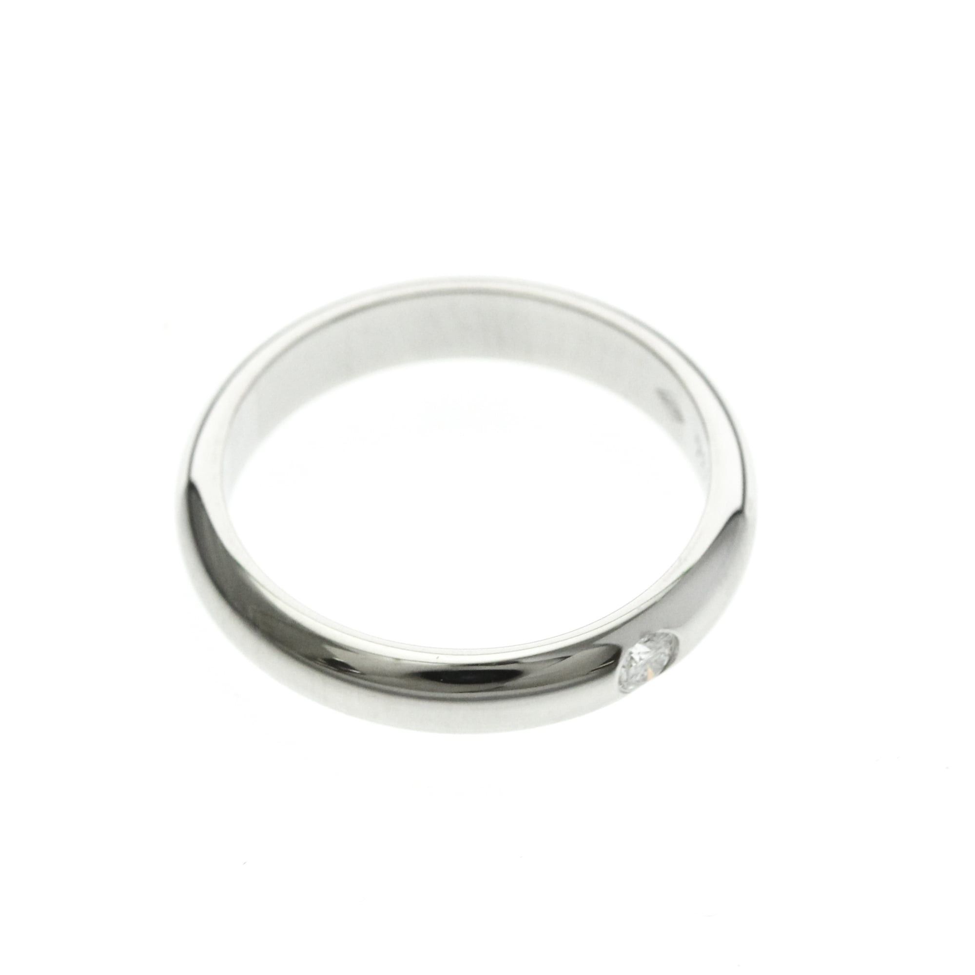 Cartier Cartier 1895 Wedding Ring, 1 Diamond Platinum Fashion Diamond Band Ring Silver Size ONE SIZE - 9 Thumbnail