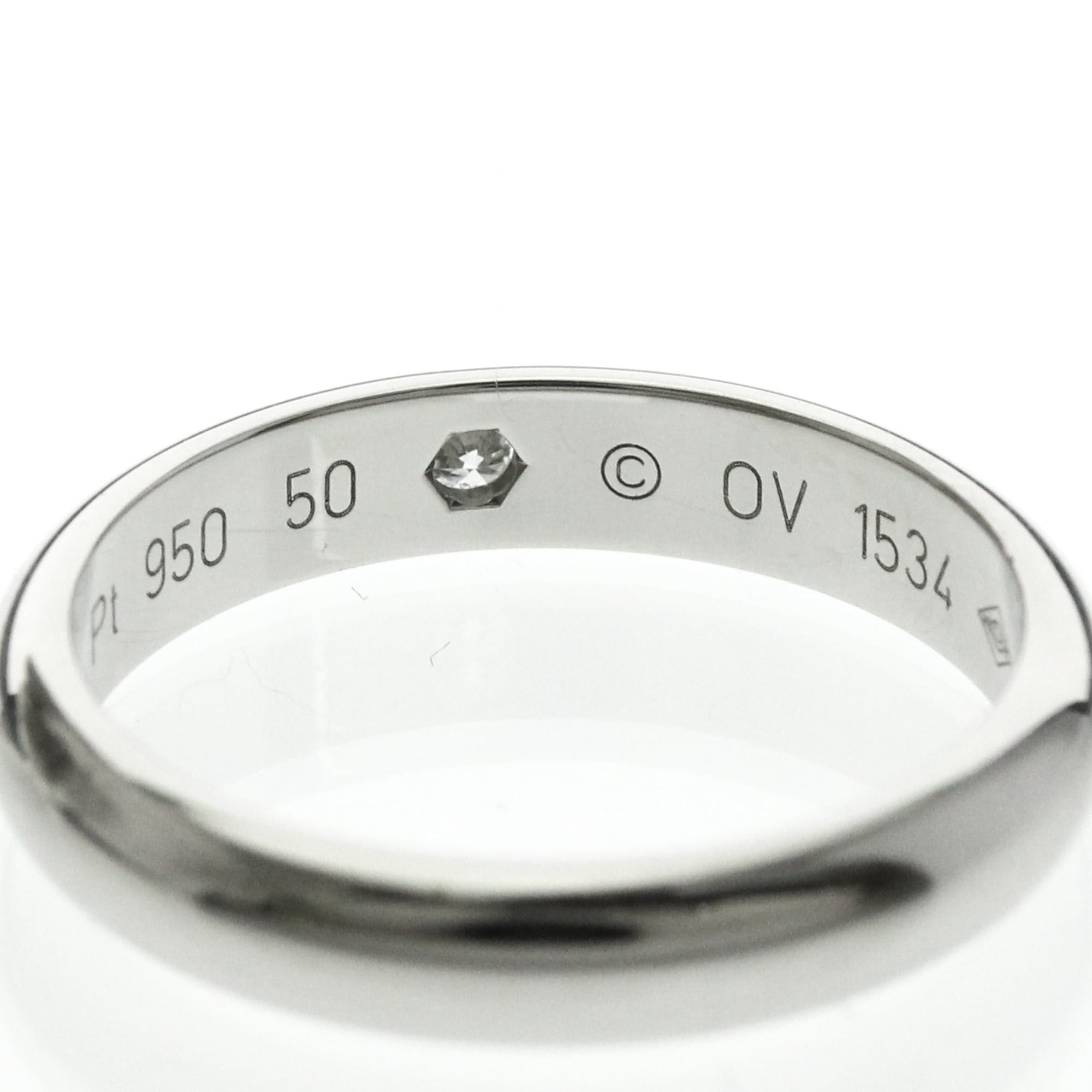 Cartier Cartier 1895 Wedding Ring, 1 Diamond Platinum Fashion Diamond Band Ring Silver Size ONE SIZE - 7 Thumbnail