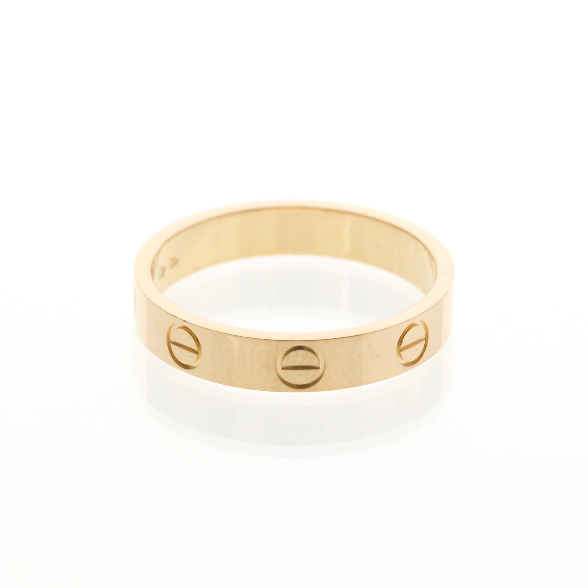 Cartier Cartier Mini Love Ring Pink Gold (18K) Fashion No Stone Band Ring Pink Gold Size ONE SIZE - 4 Thumbnail