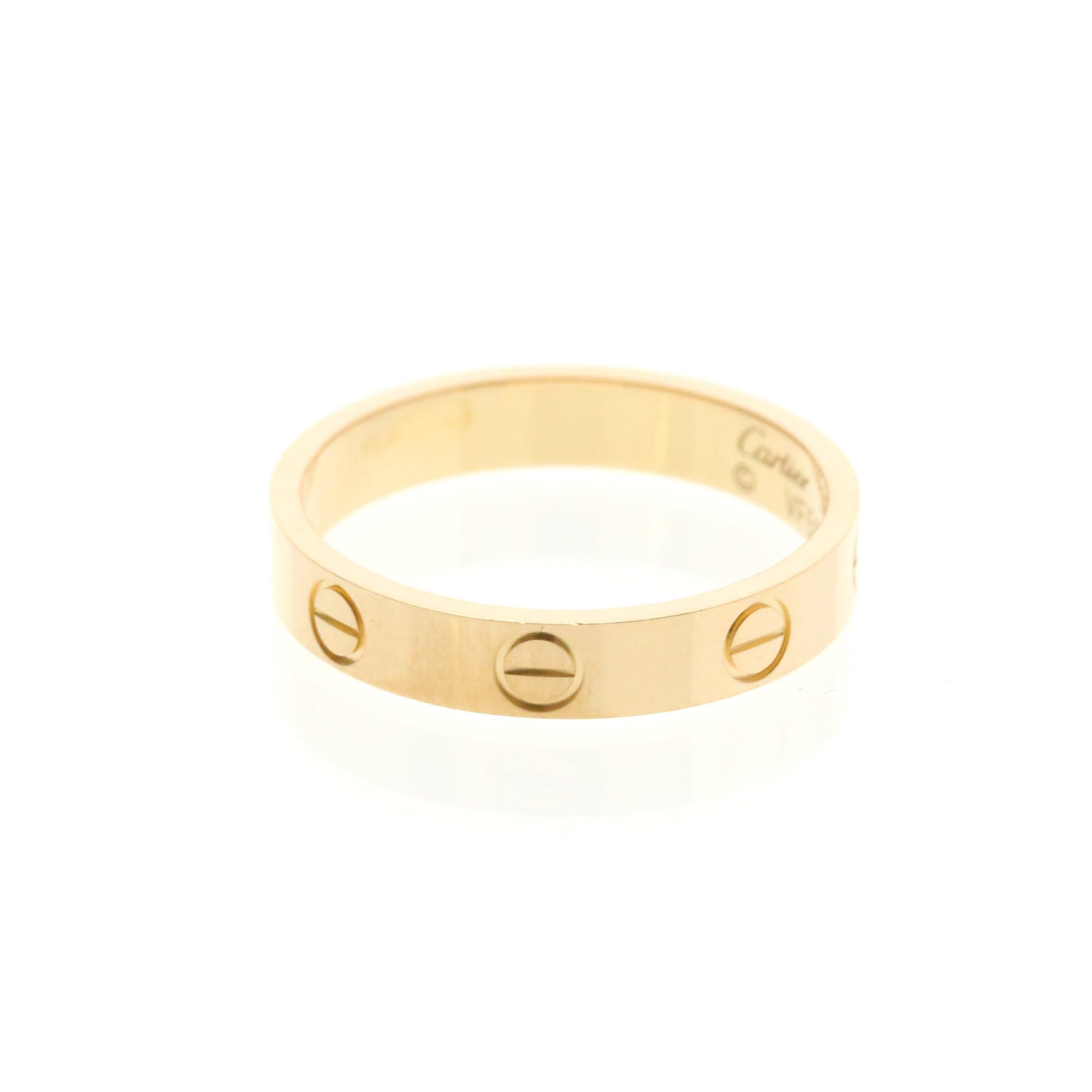 Cartier Cartier Mini Love Ring Pink Gold (18K) Fashion No Stone Band Ring Pink Gold Size ONE SIZE - 2 Thumbnail