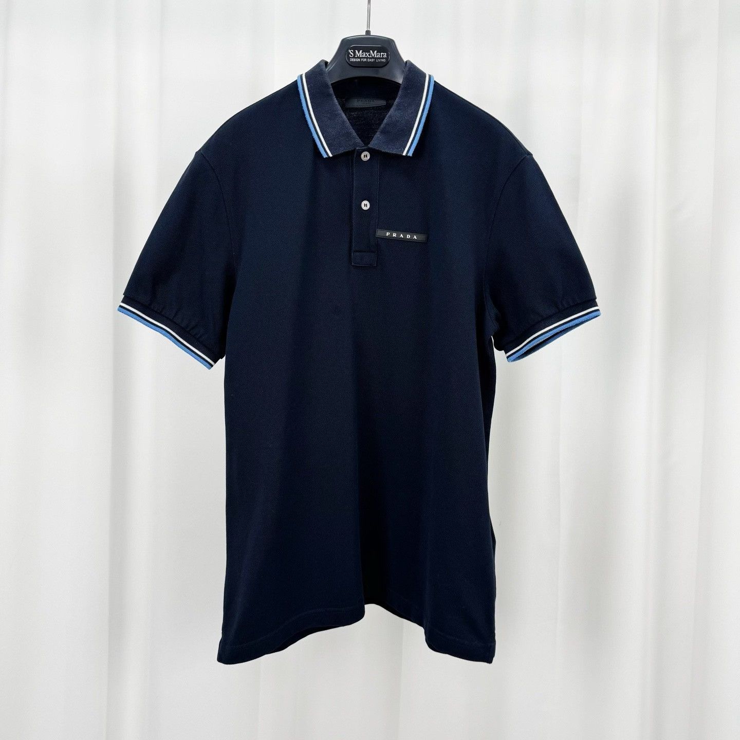 Prada Prada Rubber Logo Tipped Polo Shirt Size L Size US L / EU 52-54 / 3 - 2 Thumbnail