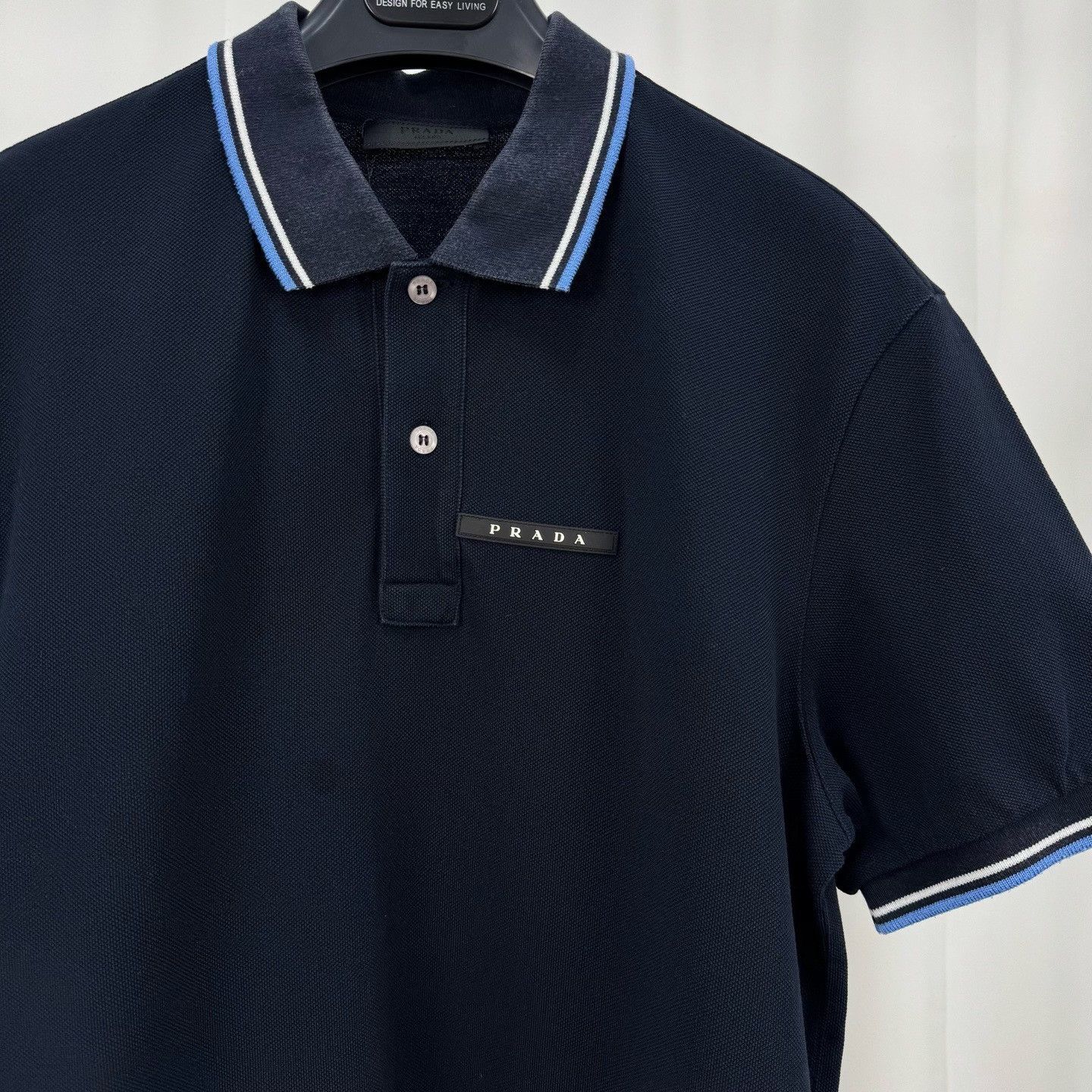 Prada Prada Rubber Logo Tipped Polo Shirt Size L Size US L / EU 52-54 / 3 - 4 Thumbnail