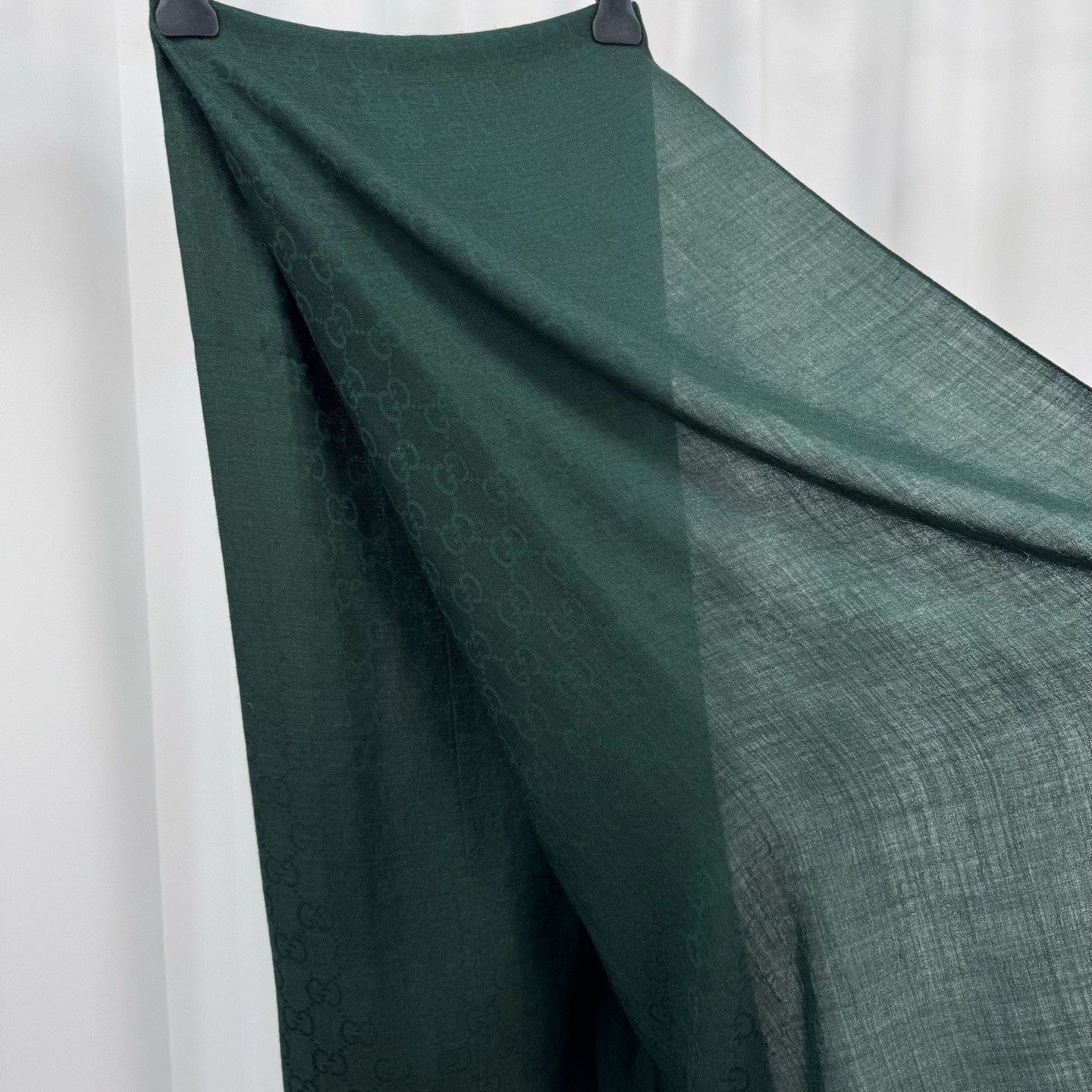 Gucci Gucci Monogram Silk Wool Scarf 70x190cm ONE SIZE Size ONE SIZE - 5 Thumbnail