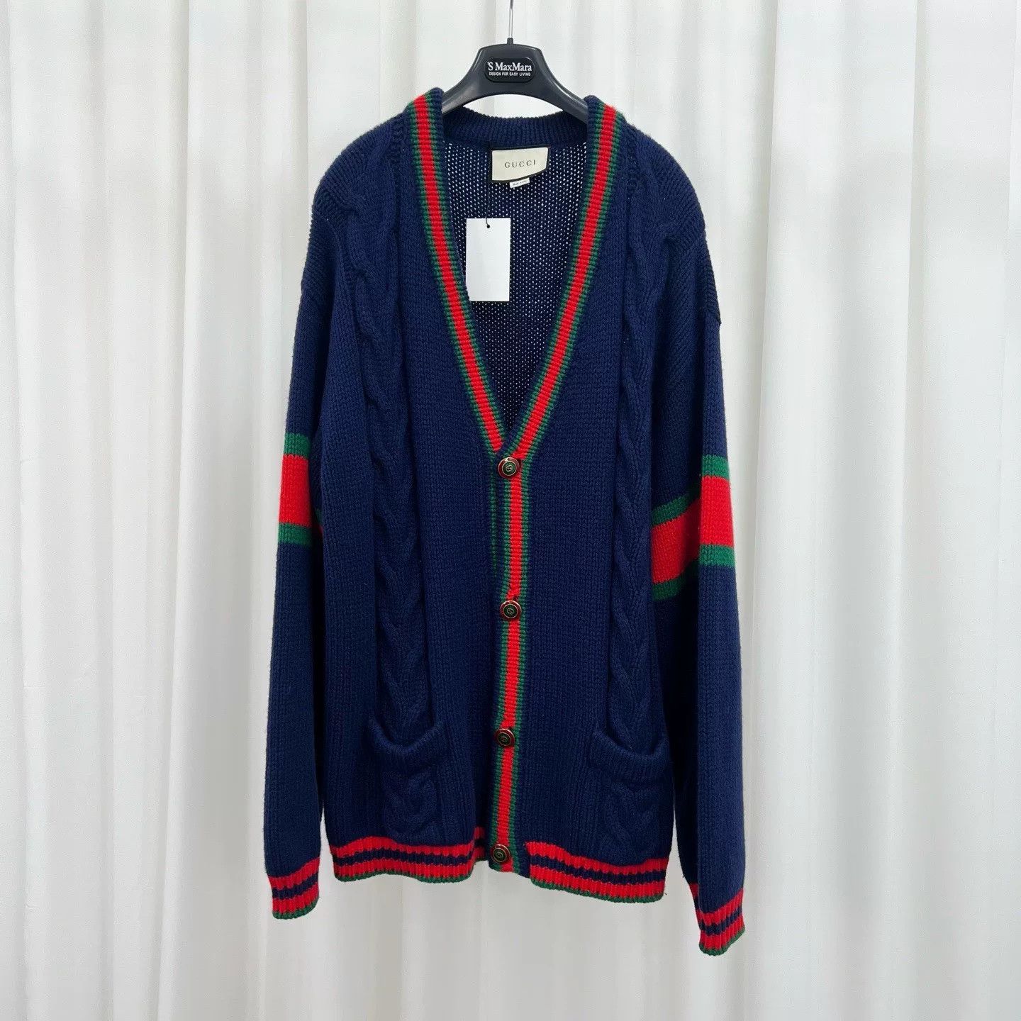 Gucci Gucci Web Stripe Knit Cardigan XXL Size US XXL / EU 58 / 5 - 2 Thumbnail