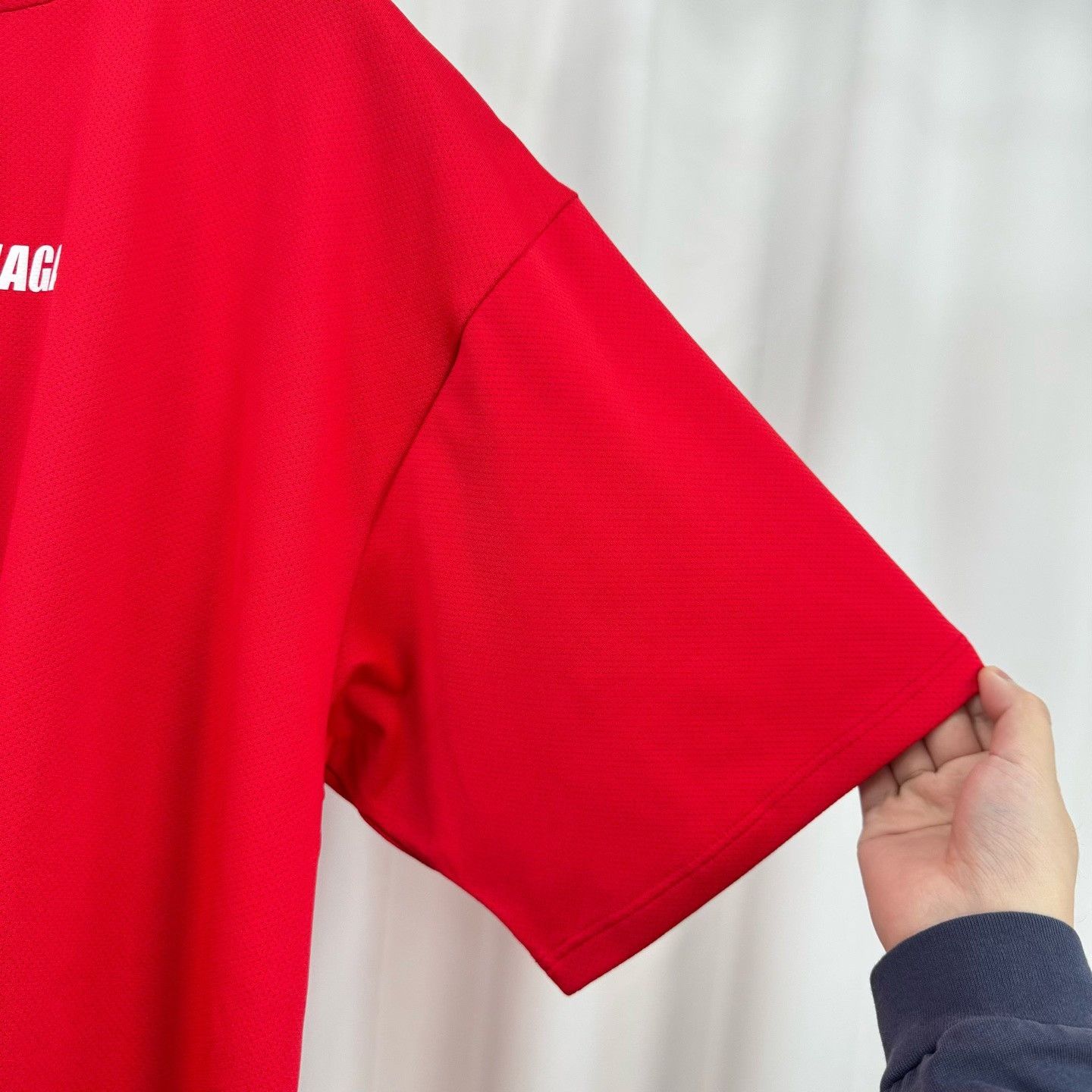 Balenciaga Balenciaga Red Mesh Logo Swim T-Shirt Size M Size US M / EU 48-50 / 2 - 5 Thumbnail