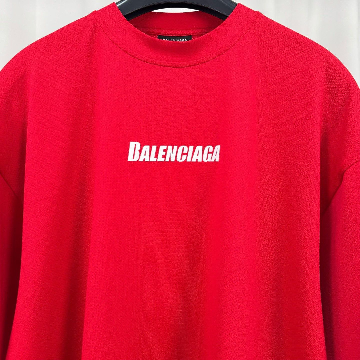 Balenciaga Balenciaga Red Mesh Logo Swim T-Shirt Size M Size US M / EU 48-50 / 2 - 4 Thumbnail