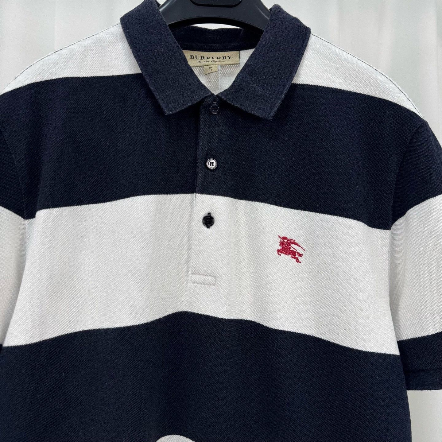 Burberry Burberry Striped Embroidered Horse Polo Size XL Size US XL / EU 56 / 4 - 4 Thumbnail