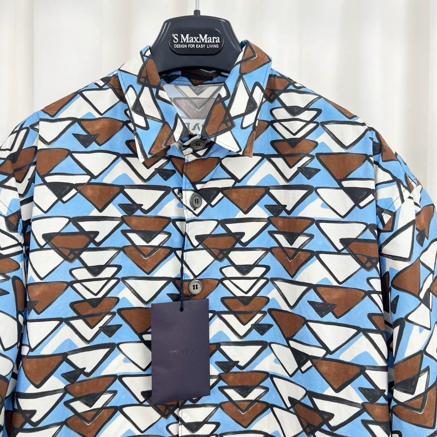 Prada Prada Geometric Triangle Print Short Sleeve Shirt M Size US M / EU 48-50 / 2 - 4 Thumbnail