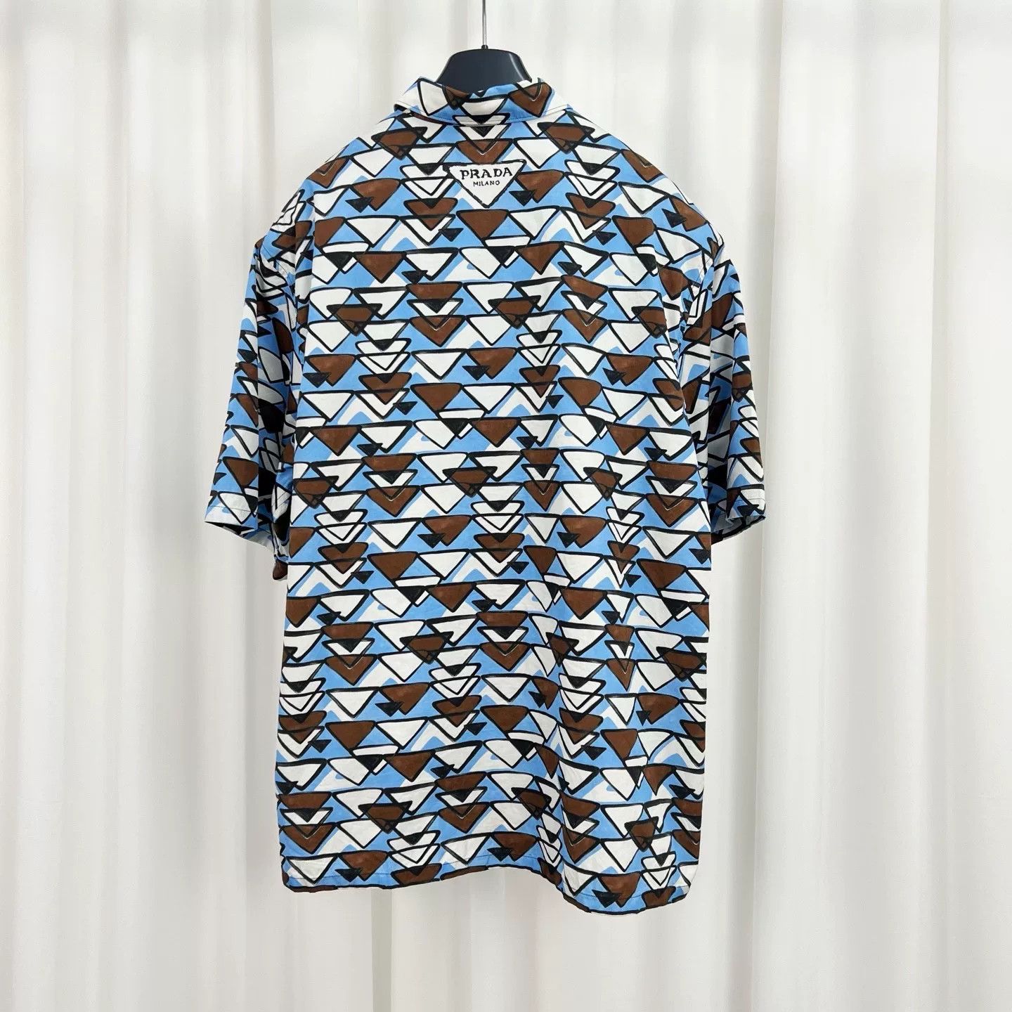 Prada Prada Geometric Triangle Print Short Sleeve Shirt M Size US M / EU 48-50 / 2 - 3 Thumbnail