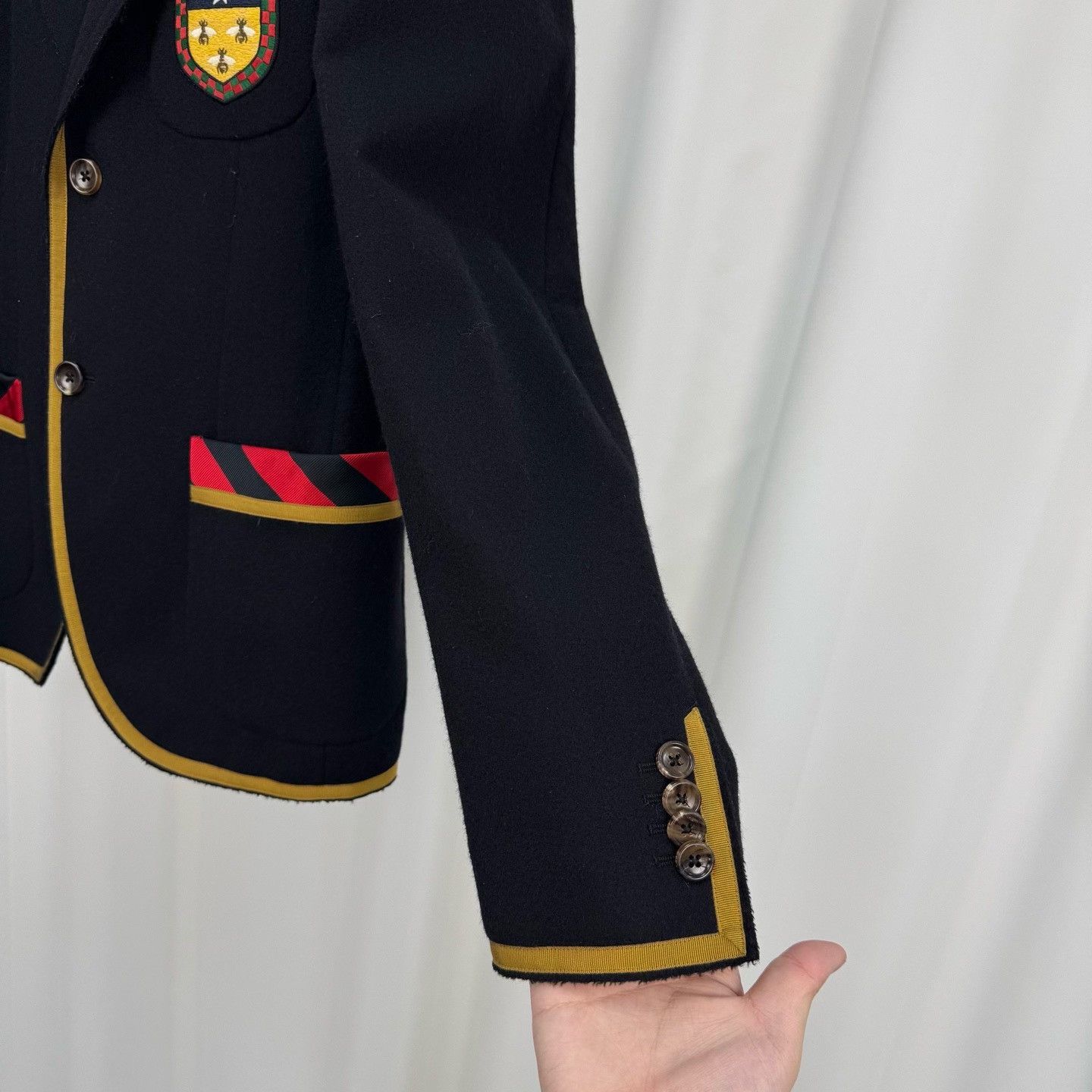 Gucci Gucci Bee Crest Trim Wool Blazer Size 44R Size 34R - 5 Thumbnail