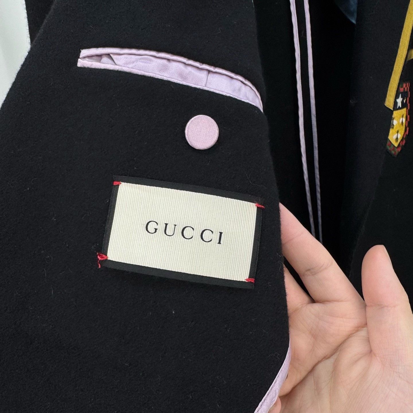 Gucci Gucci Bee Crest Trim Wool Blazer Size 44R Size 34R - 6 Thumbnail