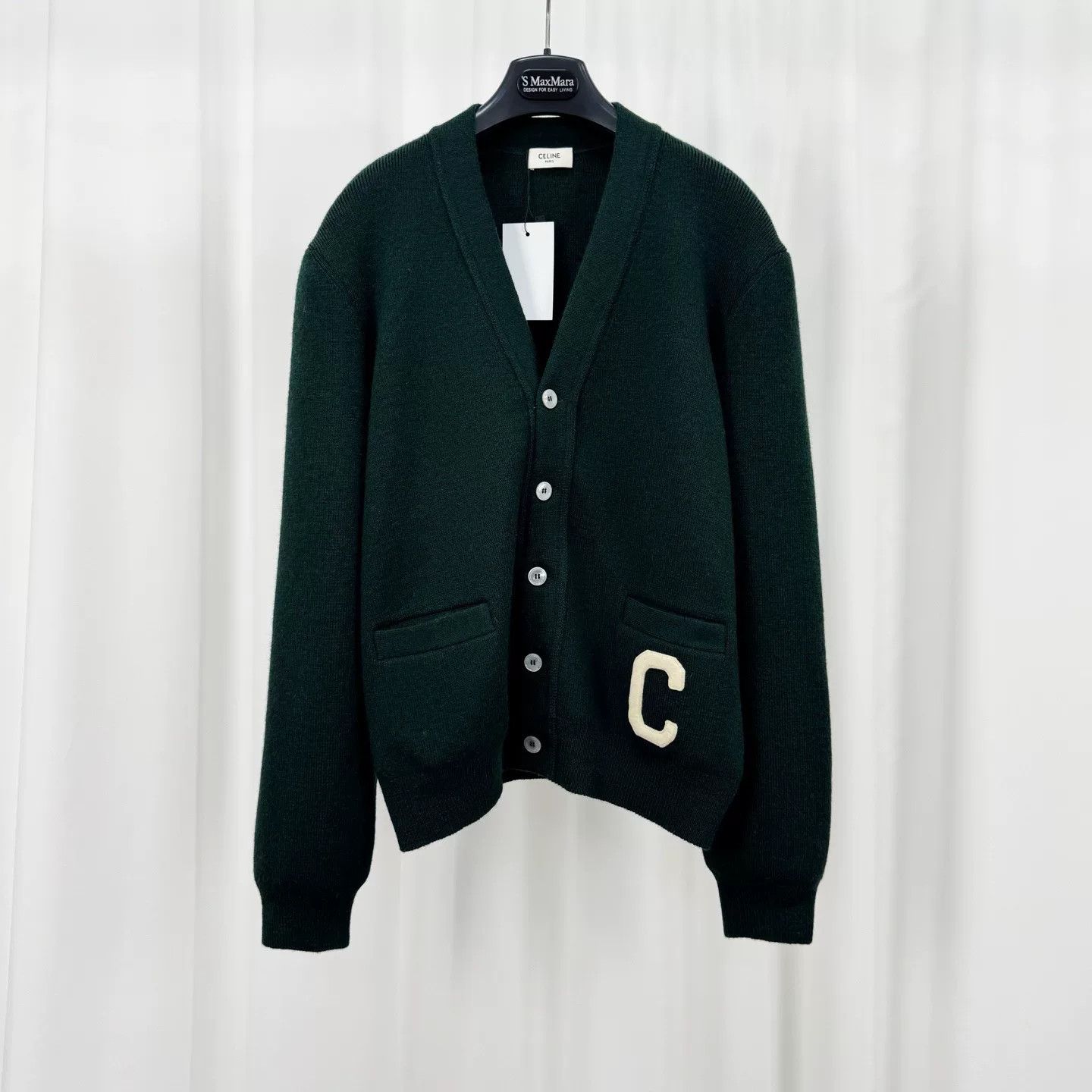 Celine CELINE Logo Embroidered Wool Cardigan S Size US S / EU 44-46 / 1 - 2 Thumbnail