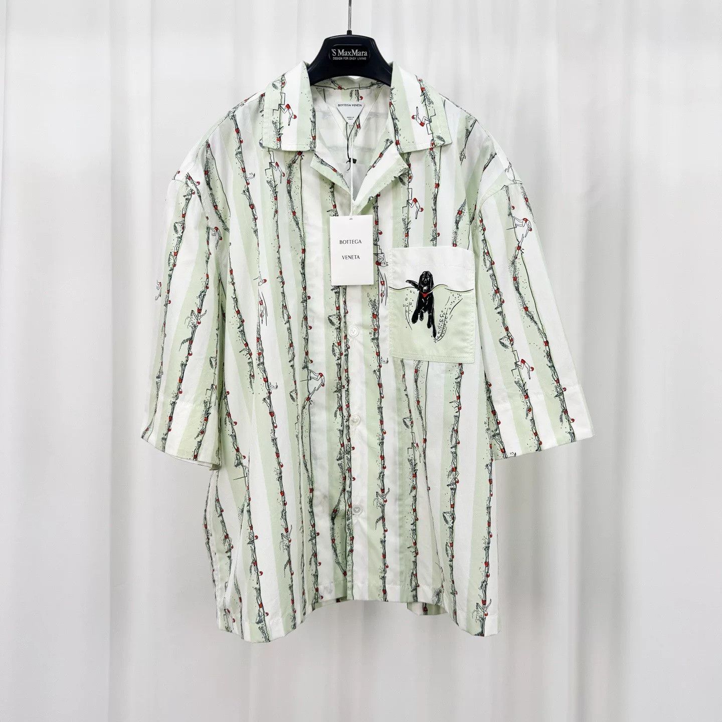 Bottega Veneta Bottega Veneta Striped Dog Print Short Sleeve Shirt 54 Size US L / EU 52-54 / 3 - 2 Thumbnail