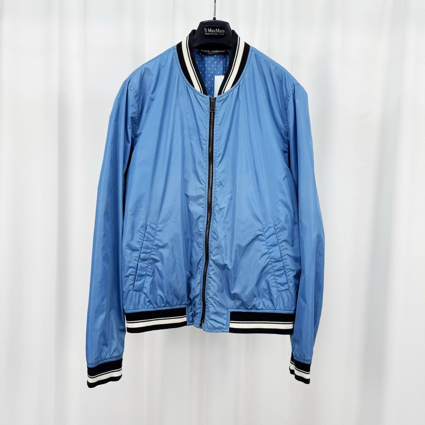Dolce & Gabbana Dolce & Gabbana Blue Nylon Bomber Jacket Size 52 Size US L / EU 52-54 / 3 - 2 Thumbnail