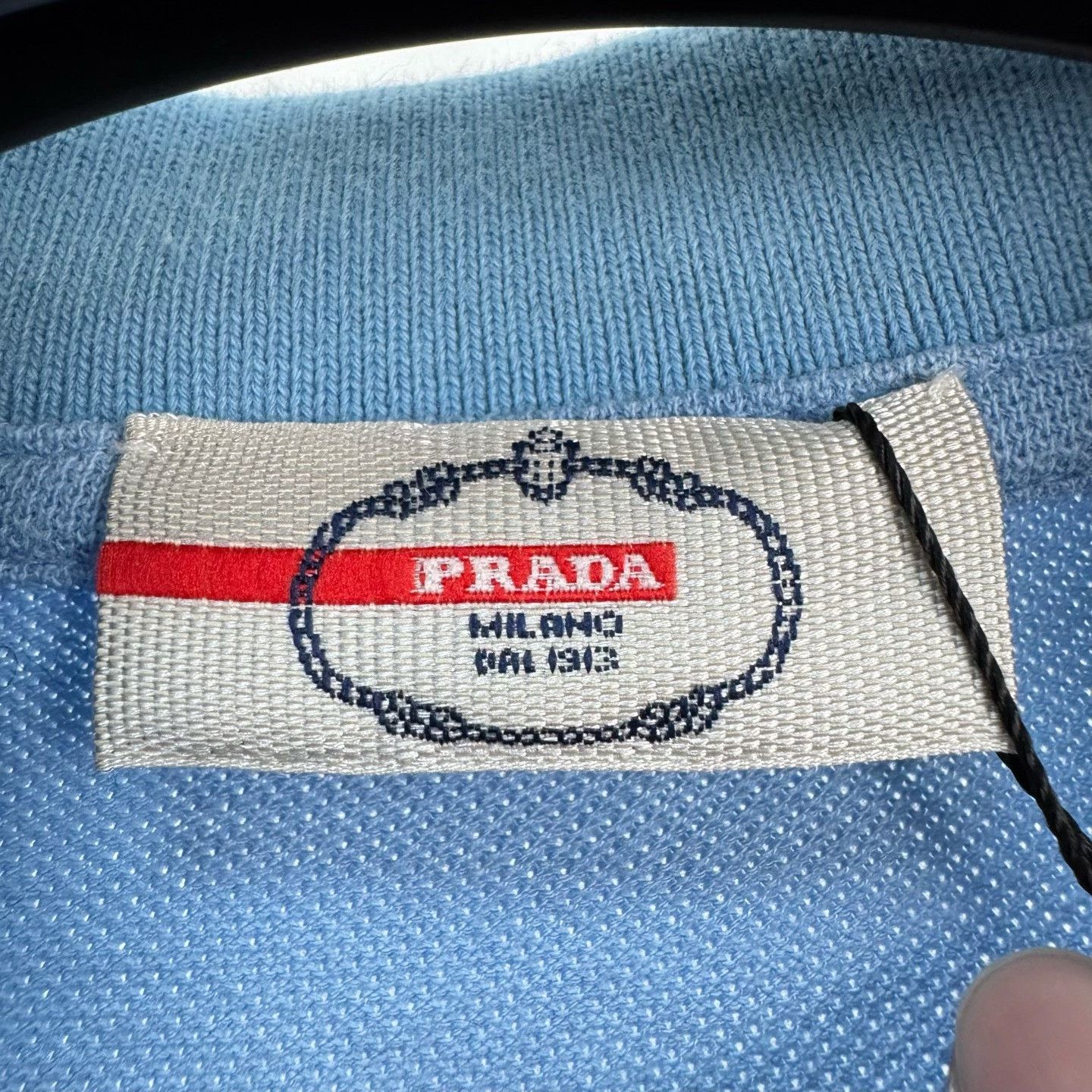 Prada Prada Red Logo Blue Polo Shirt Size XL Size US XL / EU 56 / 4 - 6 Thumbnail