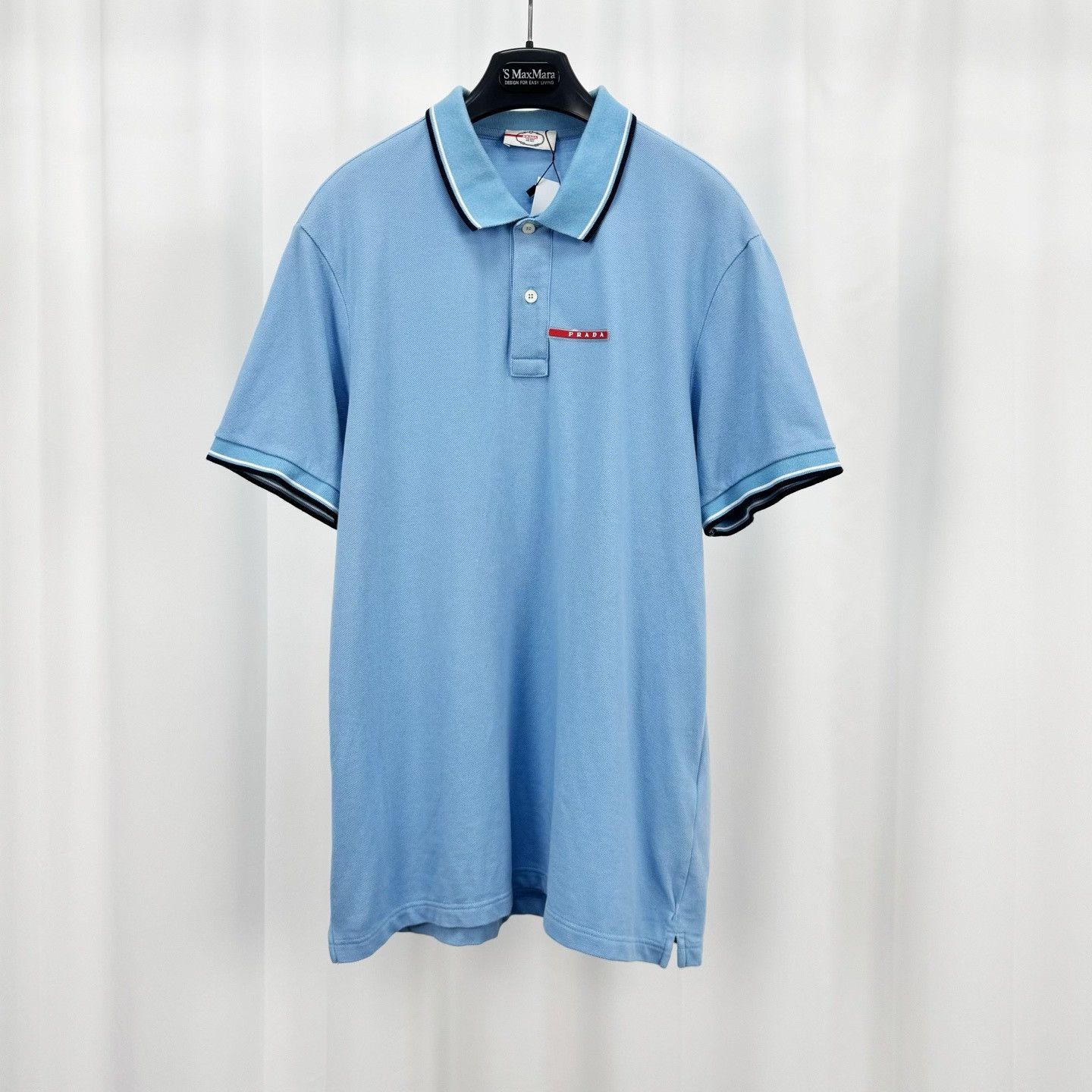 Prada Prada Red Logo Blue Polo Shirt Size XL Size US XL / EU 56 / 4 - 2 Thumbnail