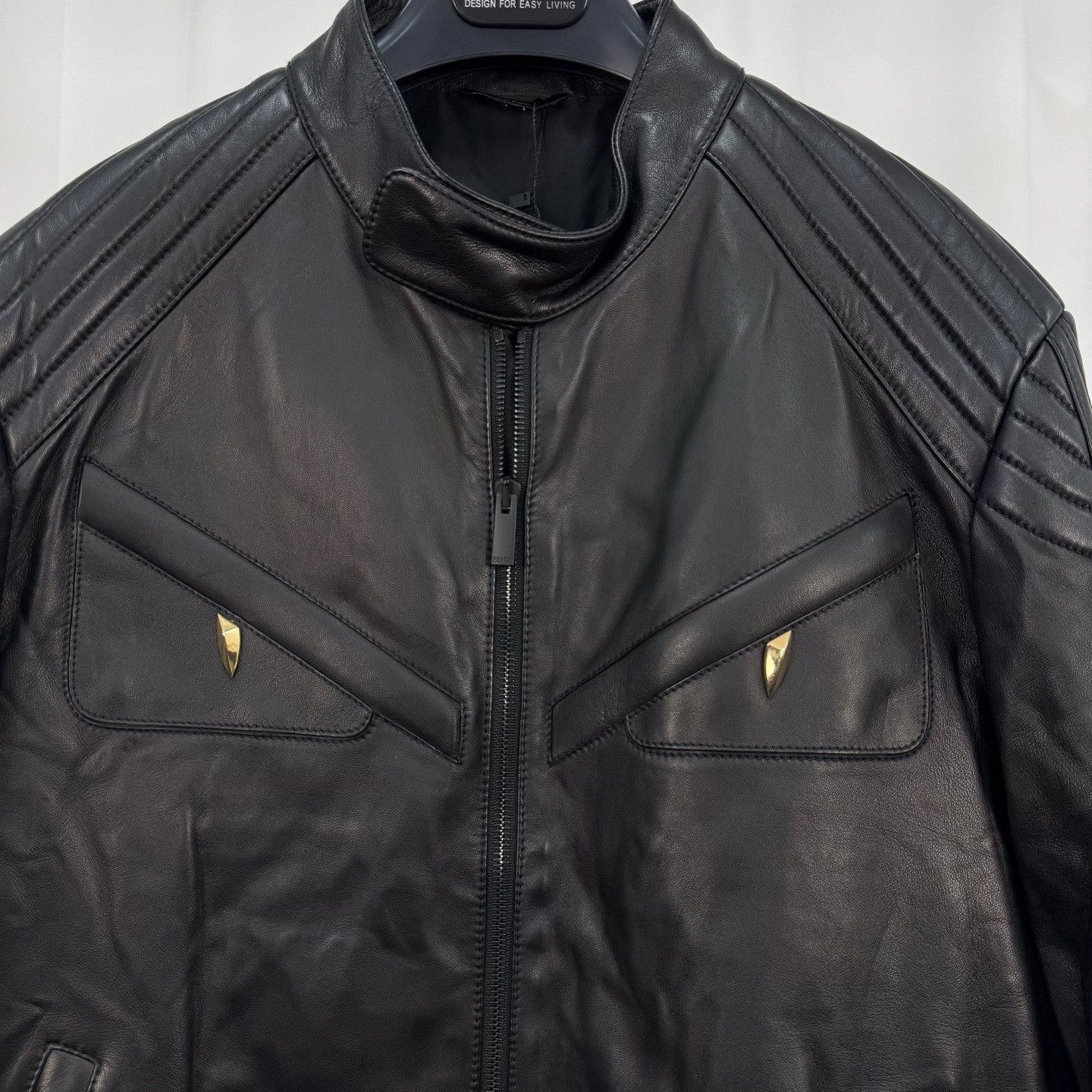 Fendi Fendi Bag Bugs Lambskin Leather Biker Jacket IT 50 US M Size US M / EU 48-50 / 2 - 4 Thumbnail