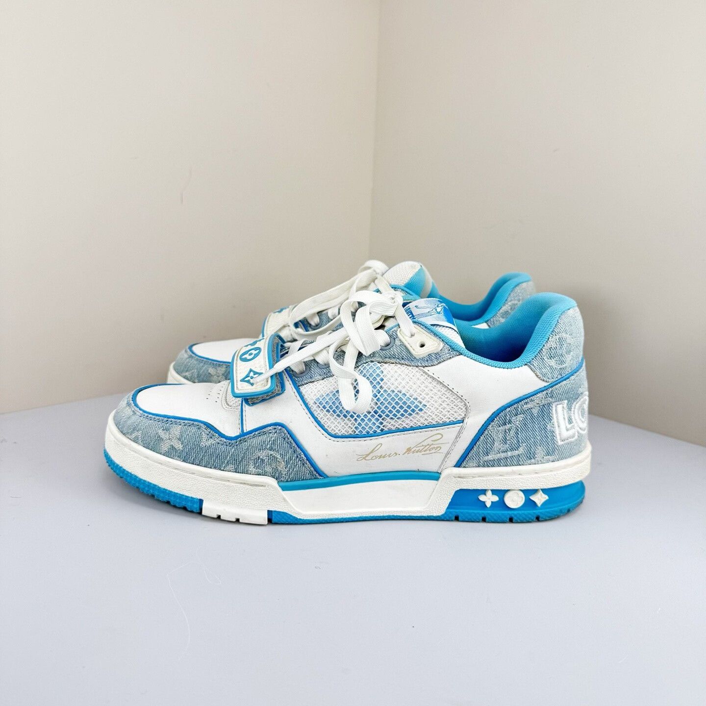 Louis Vuitton Louis Vuitton Denim Velcro Strap Trainer Sneakers US 8 Size US 8 / EU 41 - 2 Thumbnail