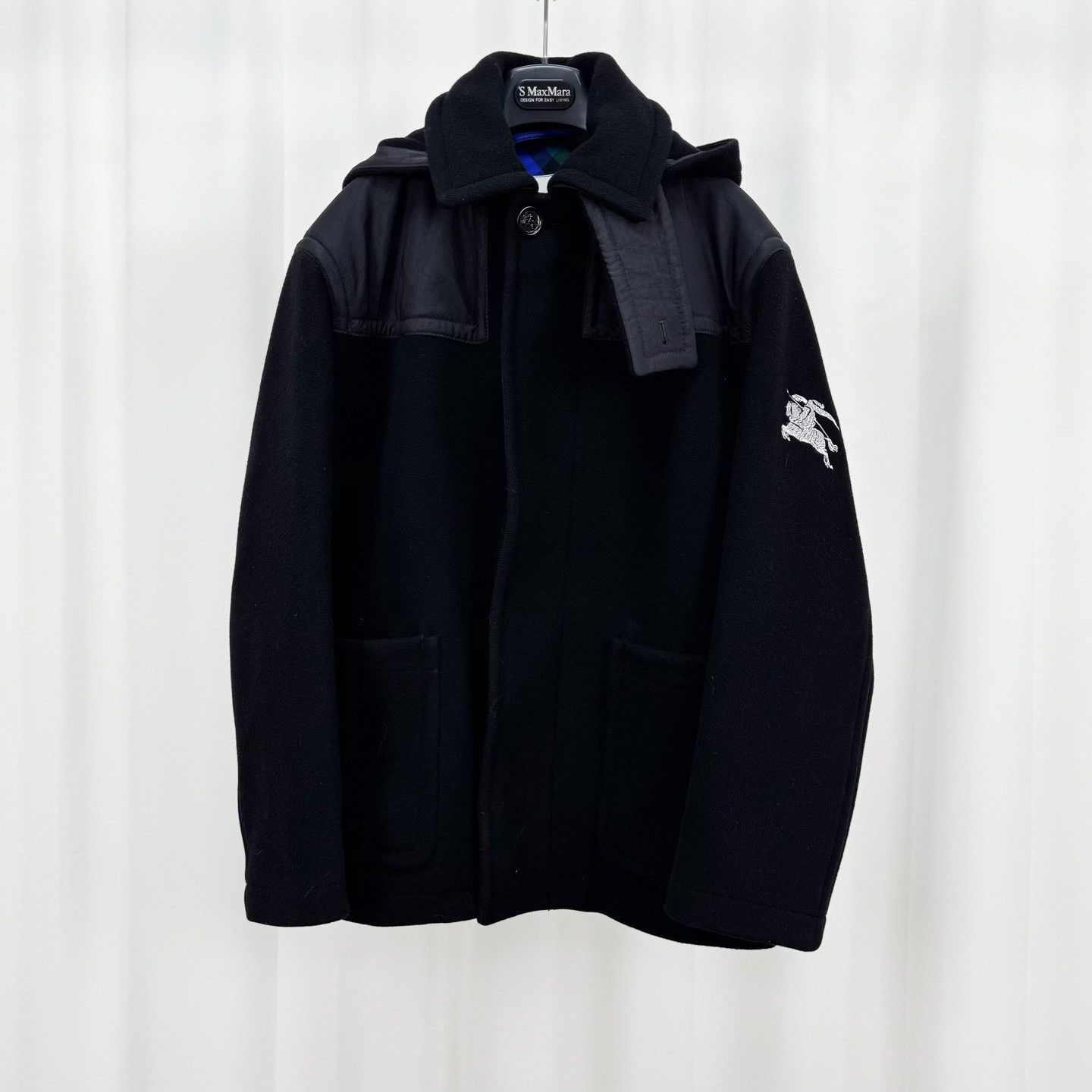 Burberry Burberry Embroidered Horse Wool Hooded Coat XS Size US XS / EU 42 / 0 - 2 Thumbnail