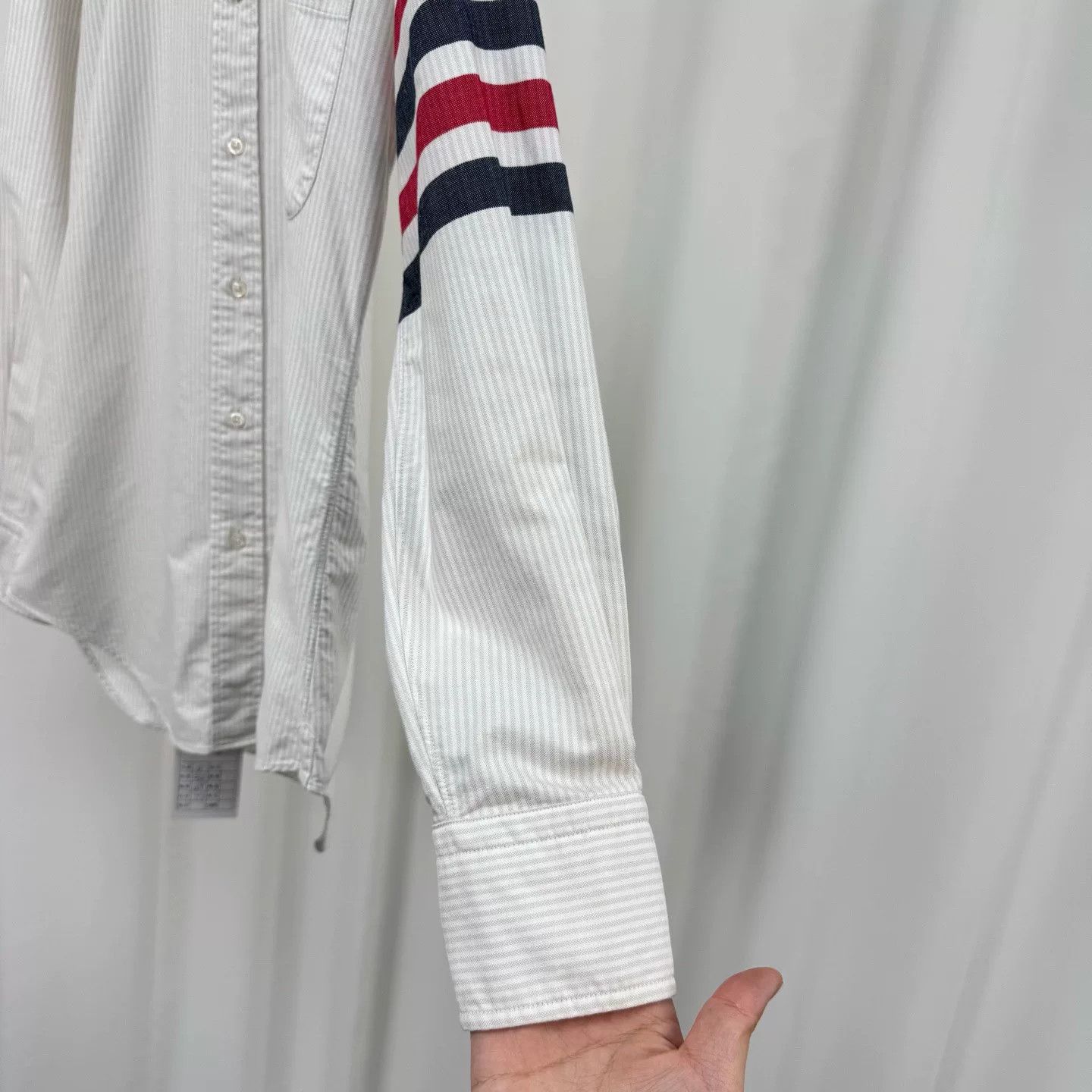 Thom Browne Thom Browne Striped 4-Bar Button Up Shirt Size 0 Size US XS / EU 42 / 0 - 5 Thumbnail