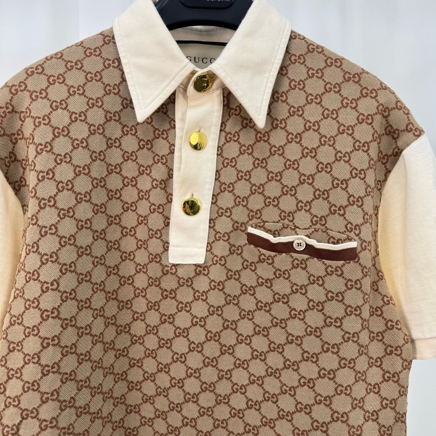 Gucci Gucci Monogram Silk Cotton Polo Shirt XS Size US XS / EU 42 / 0 - 4 Thumbnail