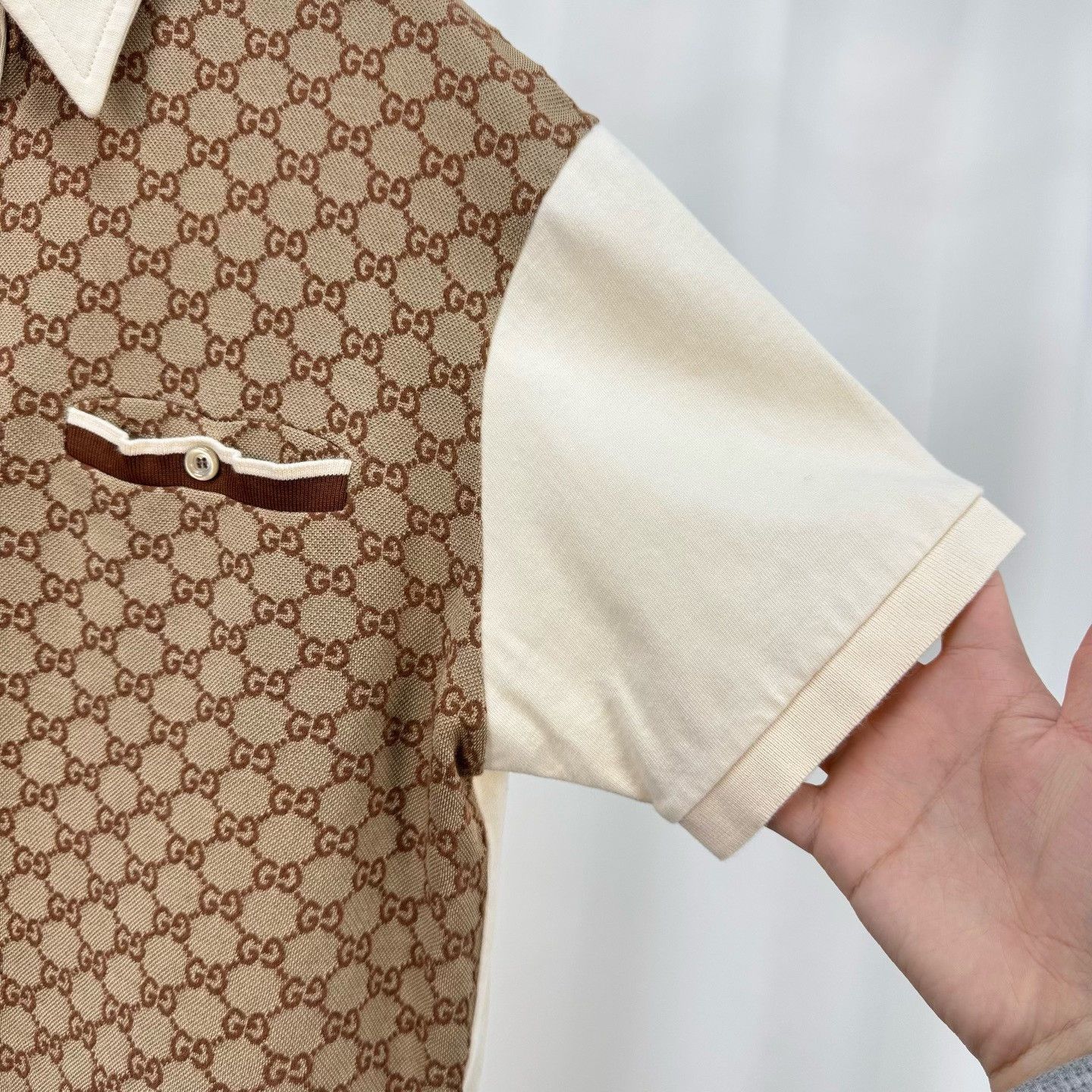 Gucci Gucci Monogram Silk Cotton Polo Shirt XS Size US XS / EU 42 / 0 - 5 Thumbnail