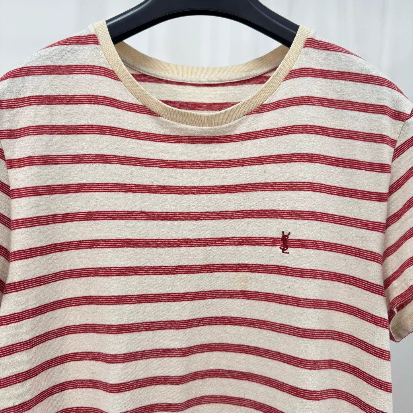 Saint Laurent Paris Saint Laurent Striped Logo T-Shirt XS Size US XS / EU 42 / 0 - 4 Thumbnail