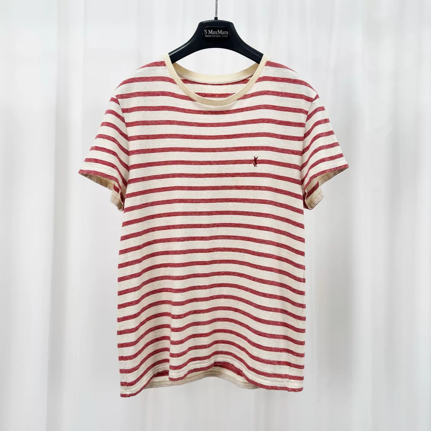 Saint Laurent Paris Saint Laurent Striped Logo T-Shirt XS Size US XS / EU 42 / 0 - 2 Thumbnail