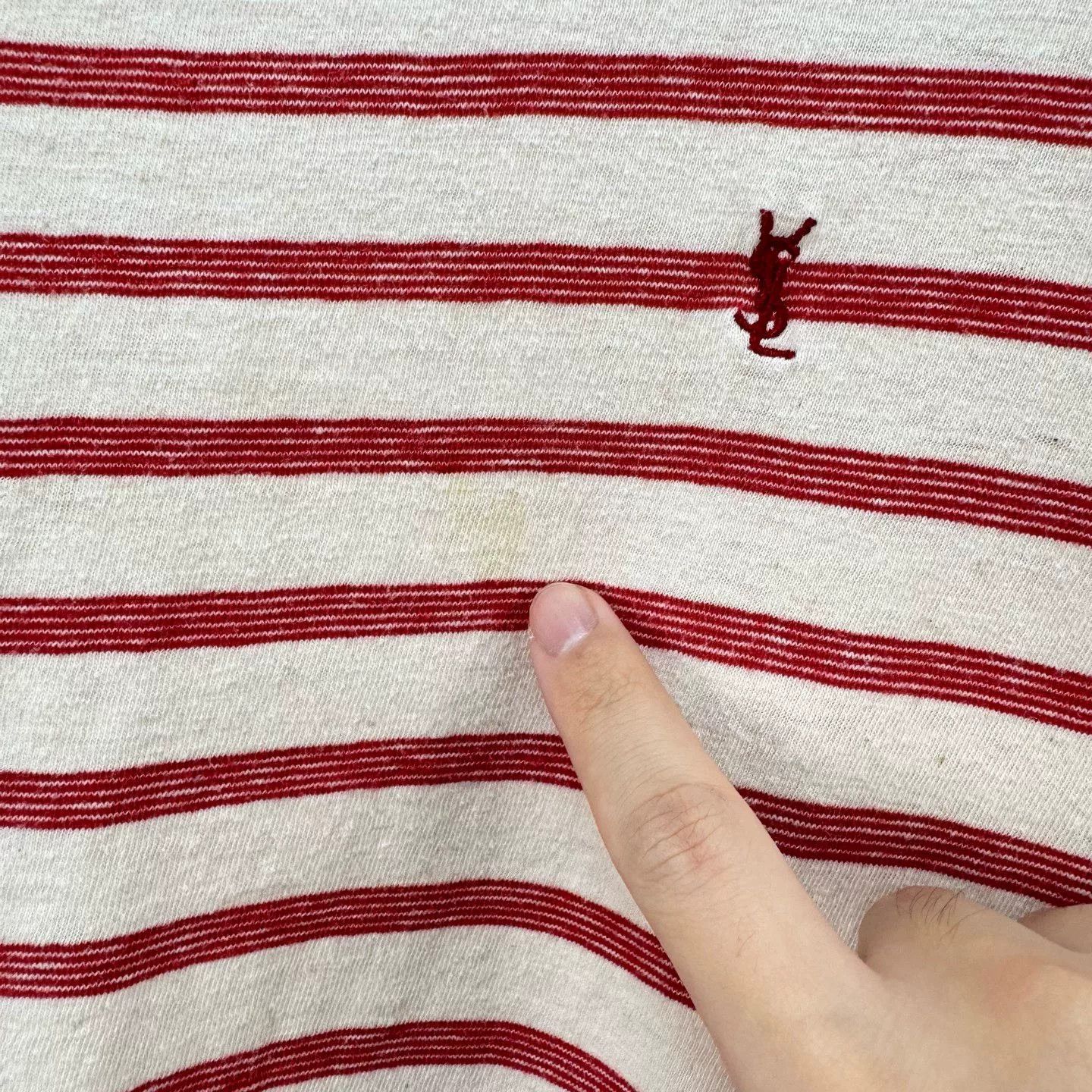 Saint Laurent Paris Saint Laurent Striped Logo T-Shirt XS Size US XS / EU 42 / 0 - 6 Thumbnail