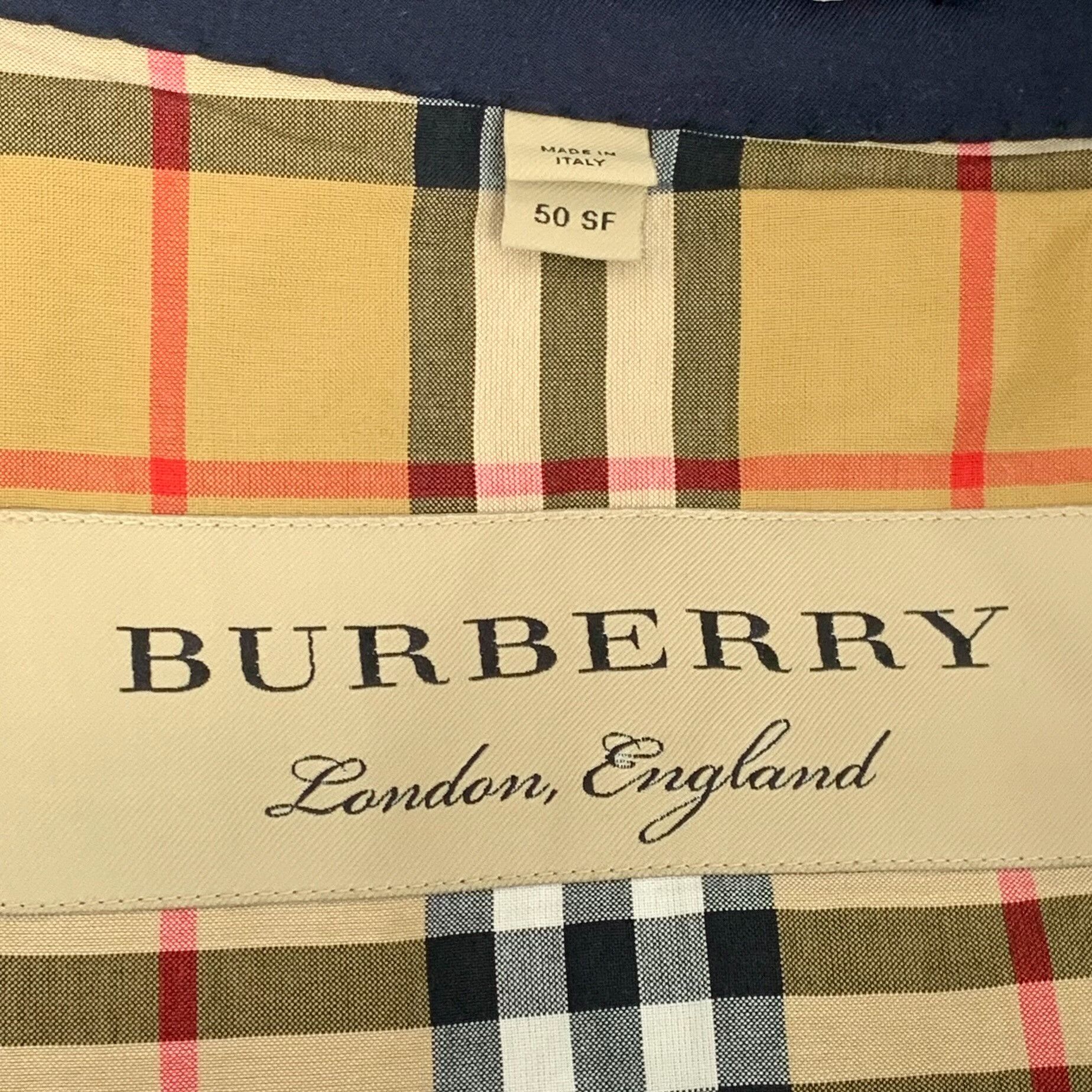 Burberry Burberry Navy Blue Cotton Trench Coat 50 Size US M / EU 48-50 / 2 - 6 Thumbnail