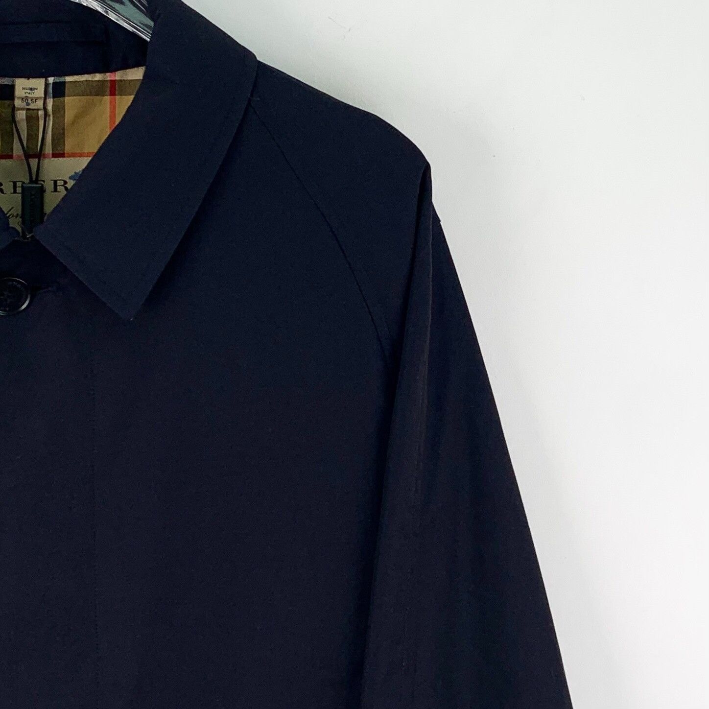 Burberry Burberry Navy Blue Cotton Trench Coat 50 Size US M / EU 48-50 / 2 - 4 Thumbnail