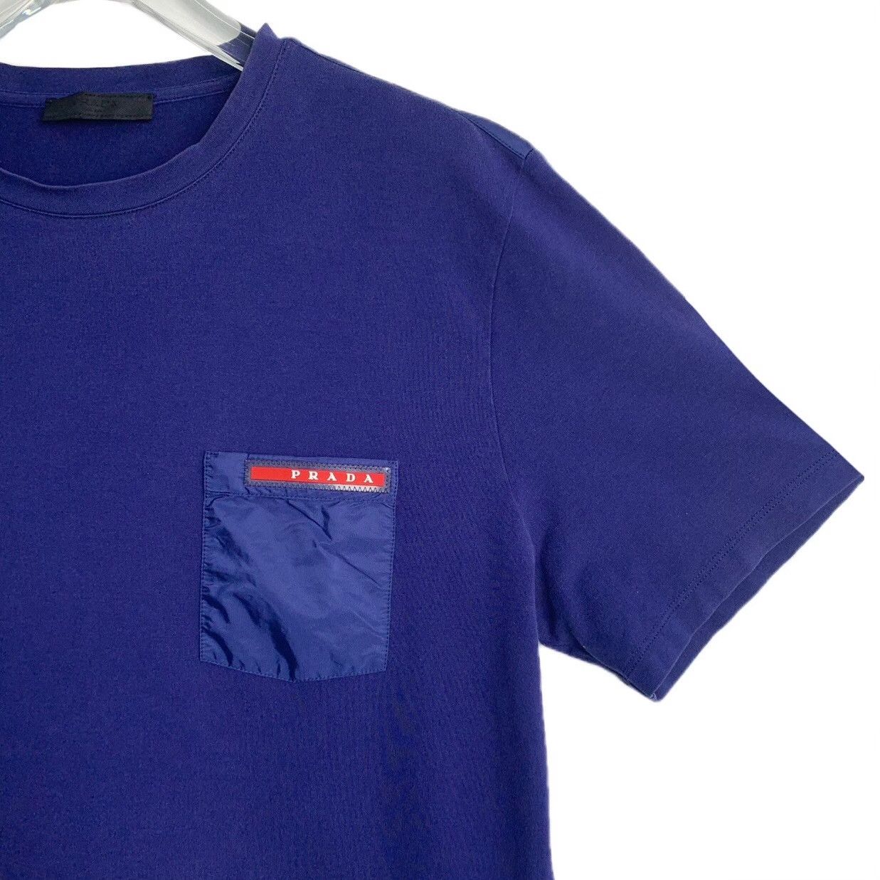 Prada Prada Red Logo Pocket T-Shirt Size L Size US L / EU 52-54 / 3 - 4 Thumbnail
