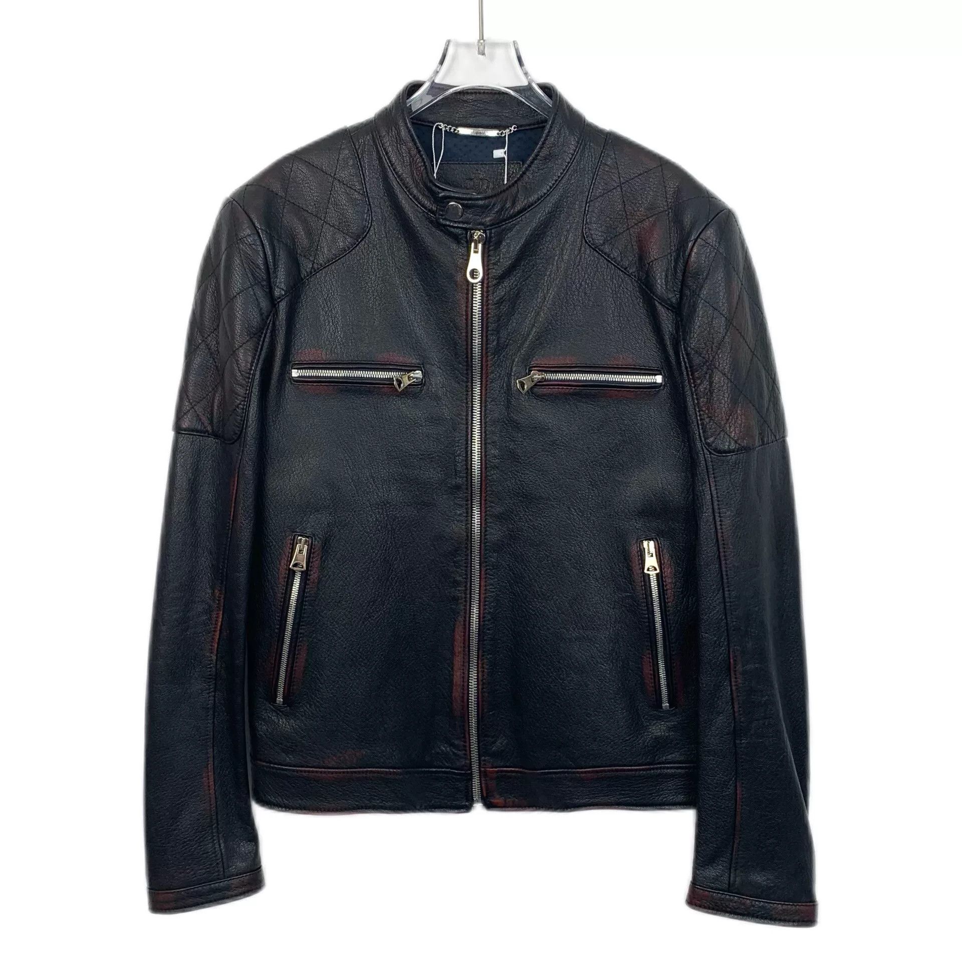 Dolce & Gabbana Dolce & Gabbana Distressed Lambskin Leather Jacket 48 Size US M / EU 48-50 / 2 - 2 Thumbnail