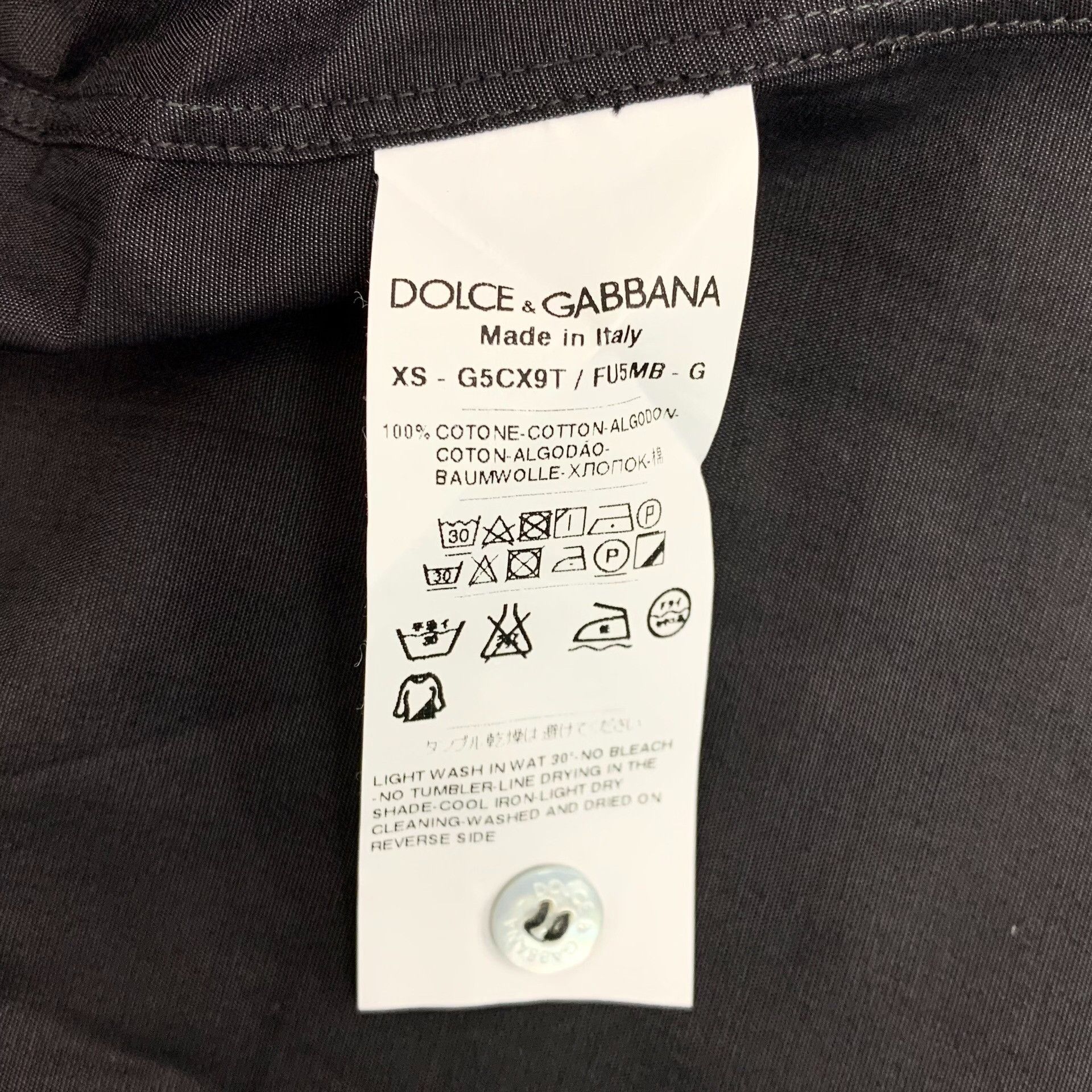 Dolce & Gabbana Dolce & Gabbana Black Cotton Gold Fit Shirt 40 Size US M / EU 48-50 / 2 - 7 Thumbnail