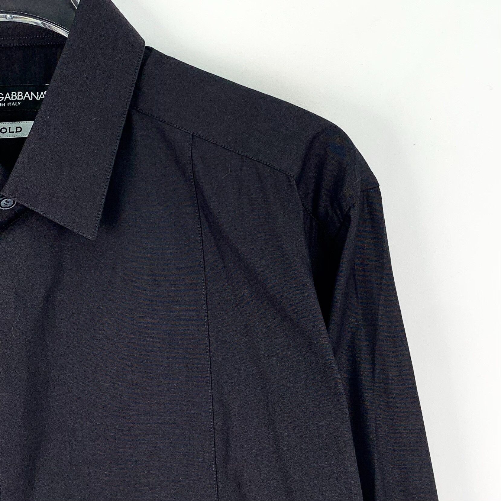Dolce & Gabbana Dolce & Gabbana Black Cotton Gold Fit Shirt 40 Size US M / EU 48-50 / 2 - 4 Thumbnail