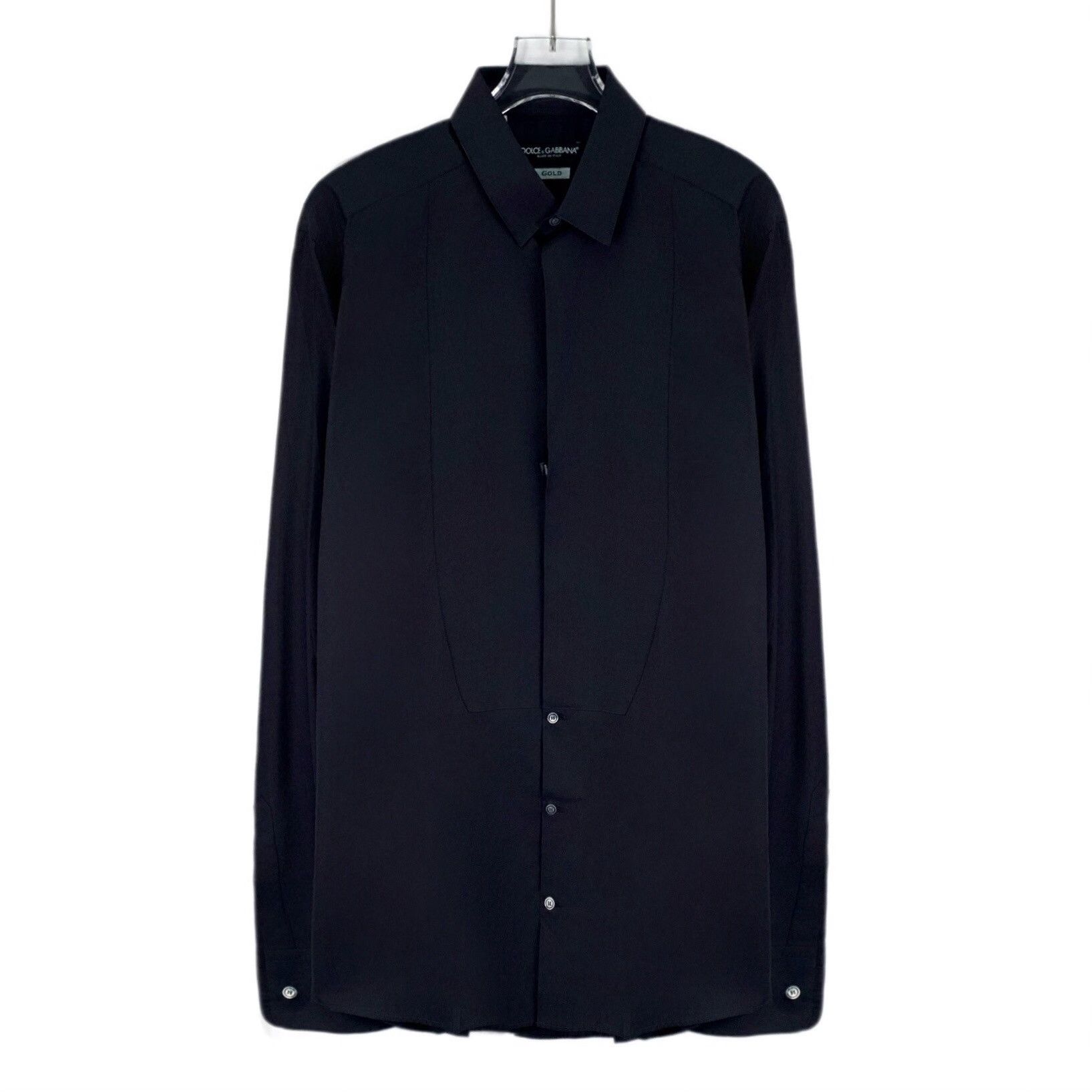 Dolce & Gabbana Dolce & Gabbana Black Cotton Gold Fit Shirt 40 Size US M / EU 48-50 / 2 - 2 Thumbnail