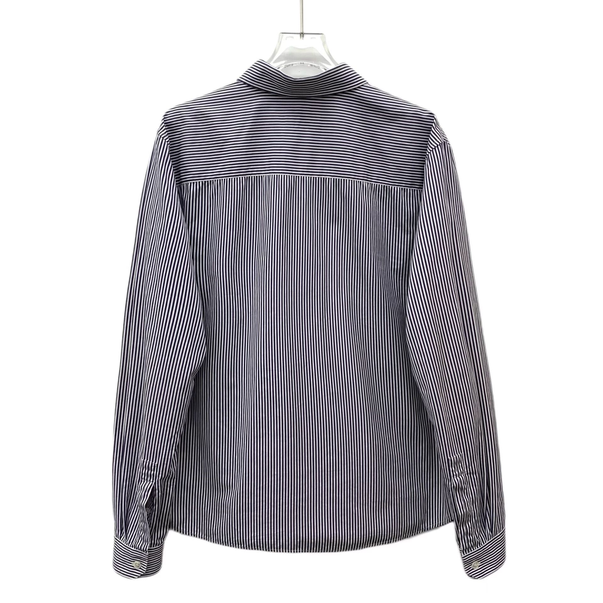 Saint Laurent Paris Saint Laurent Striped Logo Button Up Shirt 40 Size US M / EU 48-50 / 2 - 3 Thumbnail
