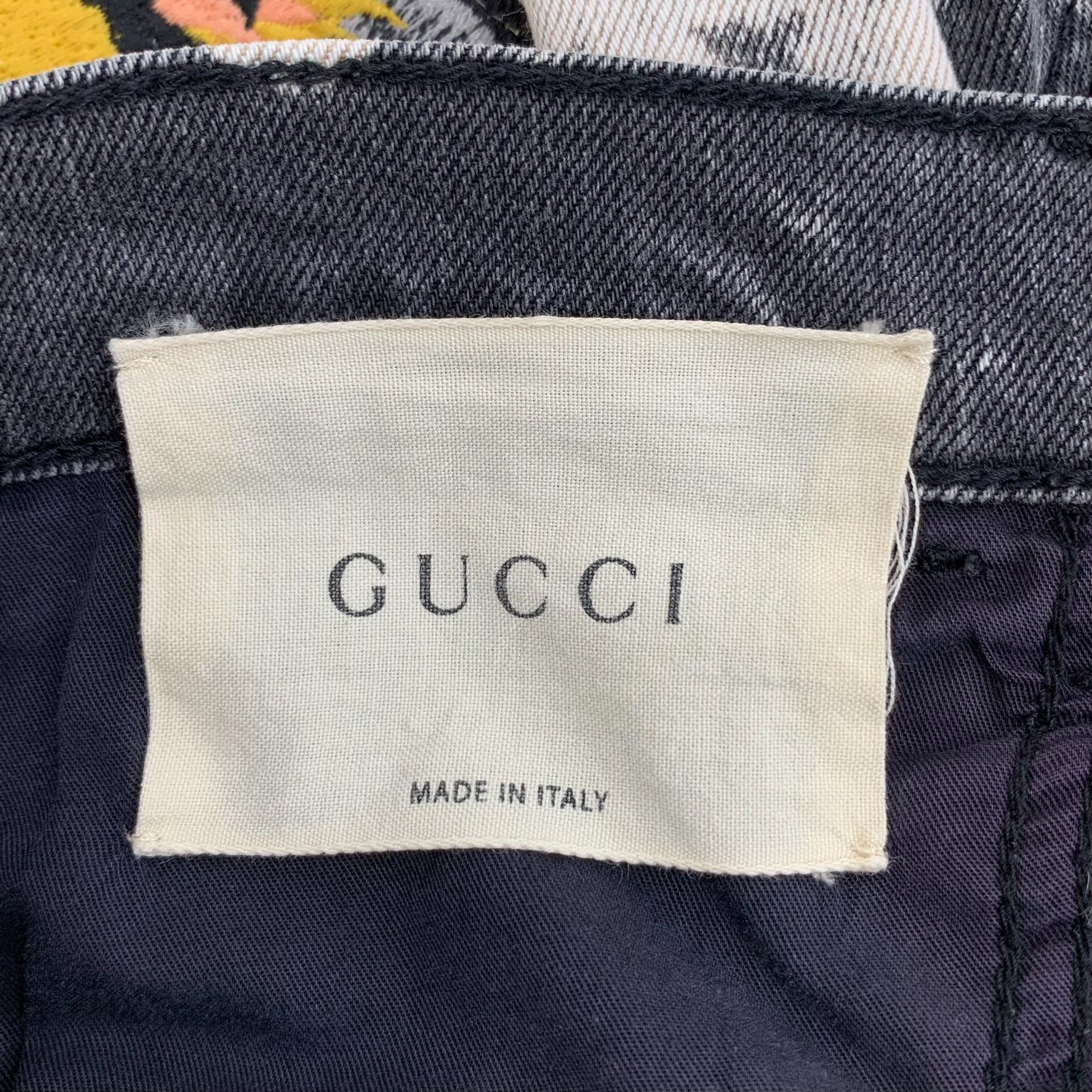 Gucci Gucci Tiger Flower Embroidered Bleached Jeans Size 32 Size US 32 / EU 48 - 7 Thumbnail