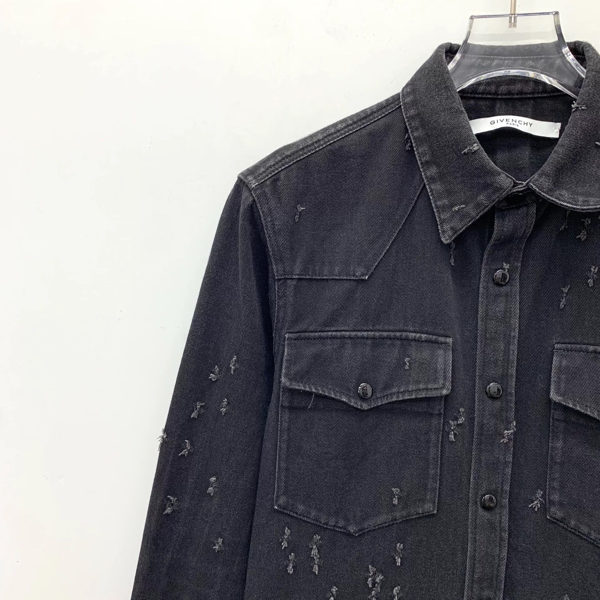 Givenchy Givenchy Distressed Denim Shirt XS Size US XS / EU 42 / 0 - 4 Thumbnail