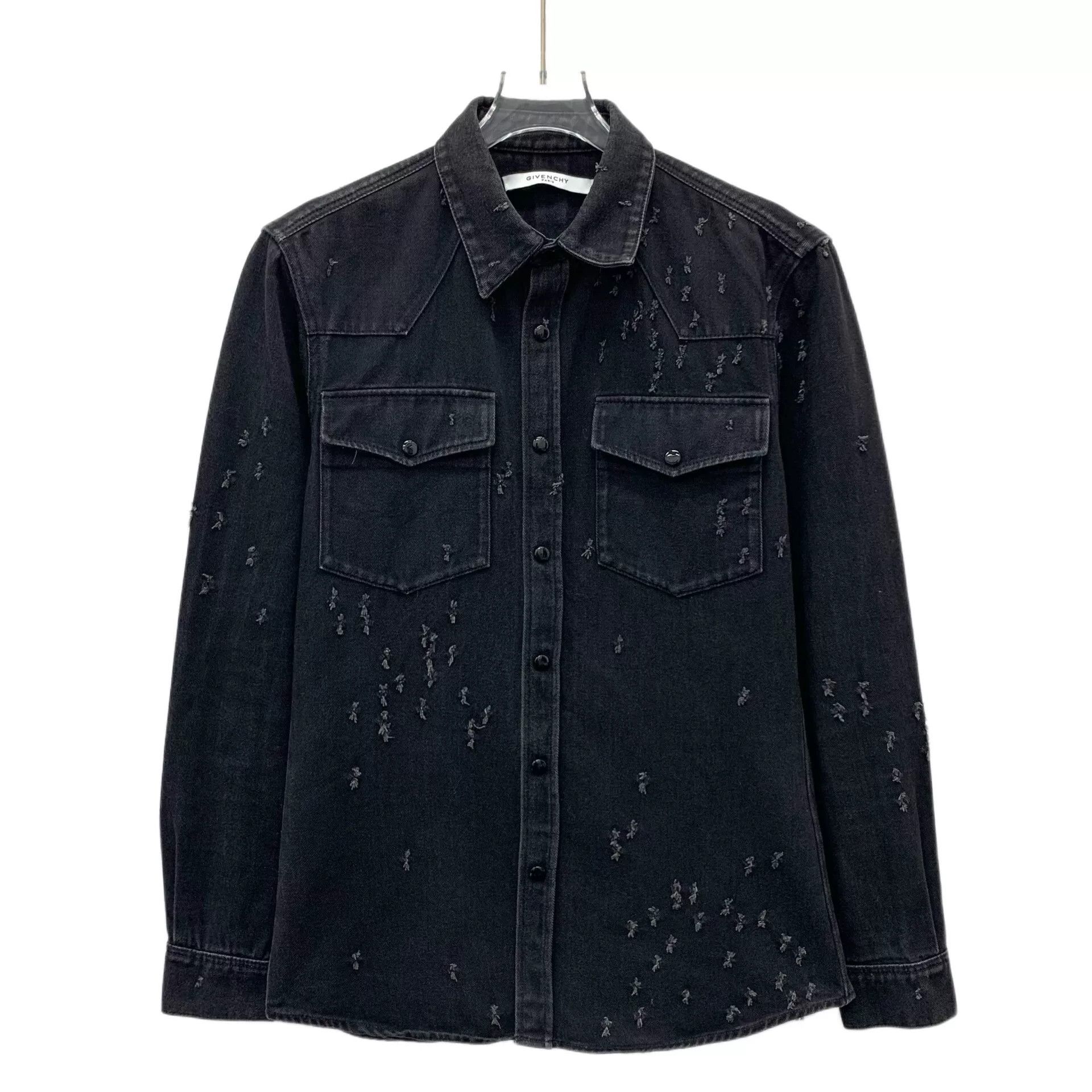 Givenchy Givenchy Distressed Denim Shirt XS Size US XS / EU 42 / 0 - 2 Thumbnail