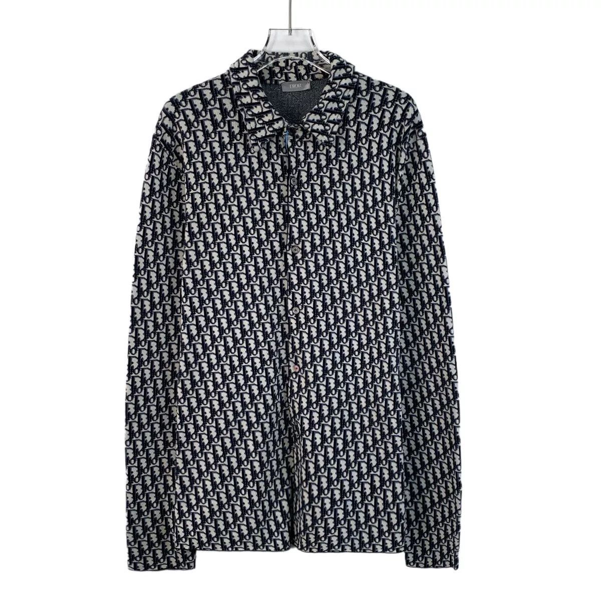 Dior Dior Oblique Jacquard Long Sleeve Shirt Size M Size US M / EU 48-50 / 2 - 2 Thumbnail