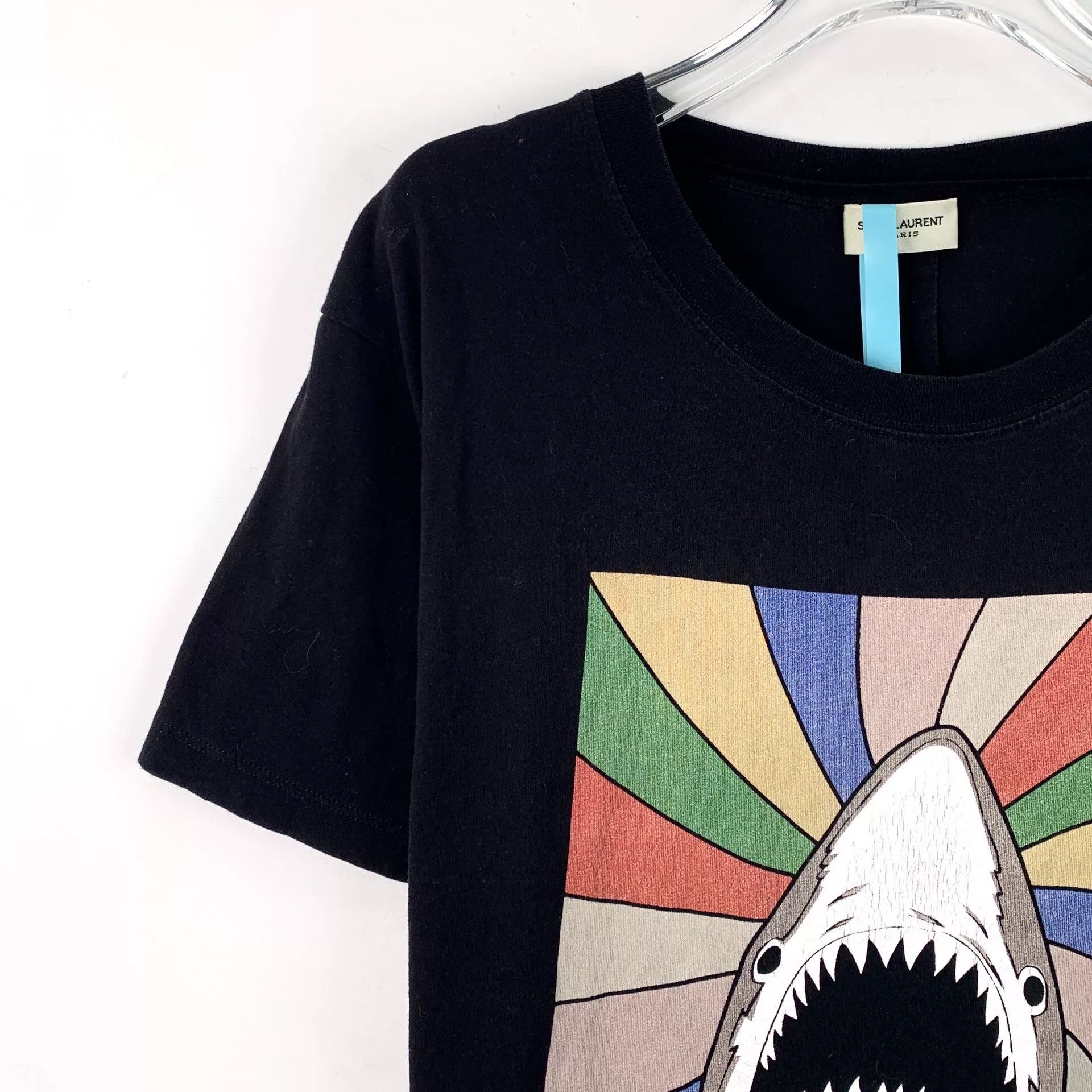 Saint Laurent Paris Saint Laurent Shark Print T-Shirt L Size US L / EU 52-54 / 3 - 4 Thumbnail