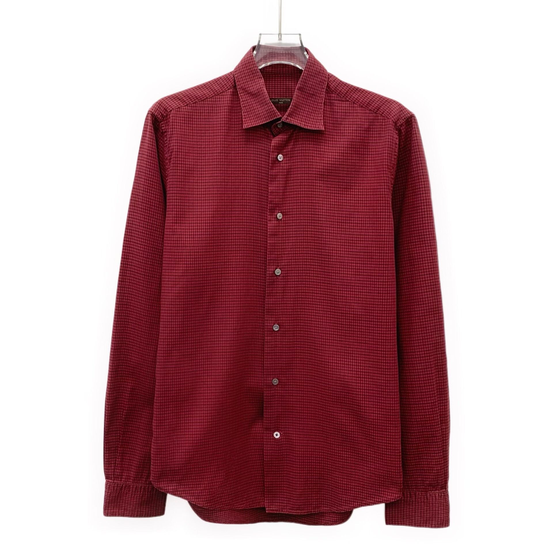 Louis Vuitton Louis Vuitton Red Grid Button Up Shirt XS Size US XS / EU 42 / 0 - 2 Thumbnail