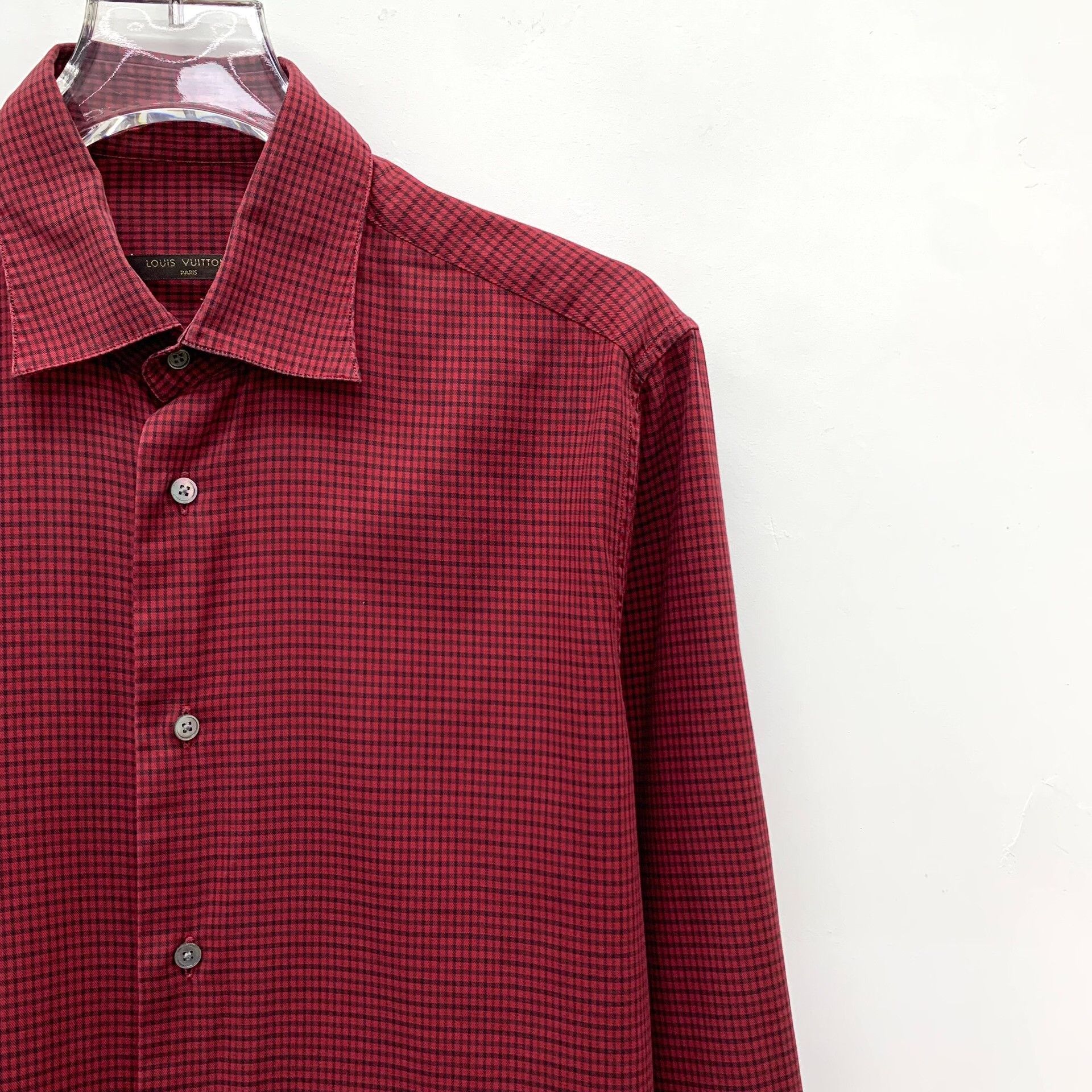 Louis Vuitton Louis Vuitton Red Grid Button Up Shirt XS Size US XS / EU 42 / 0 - 4 Thumbnail