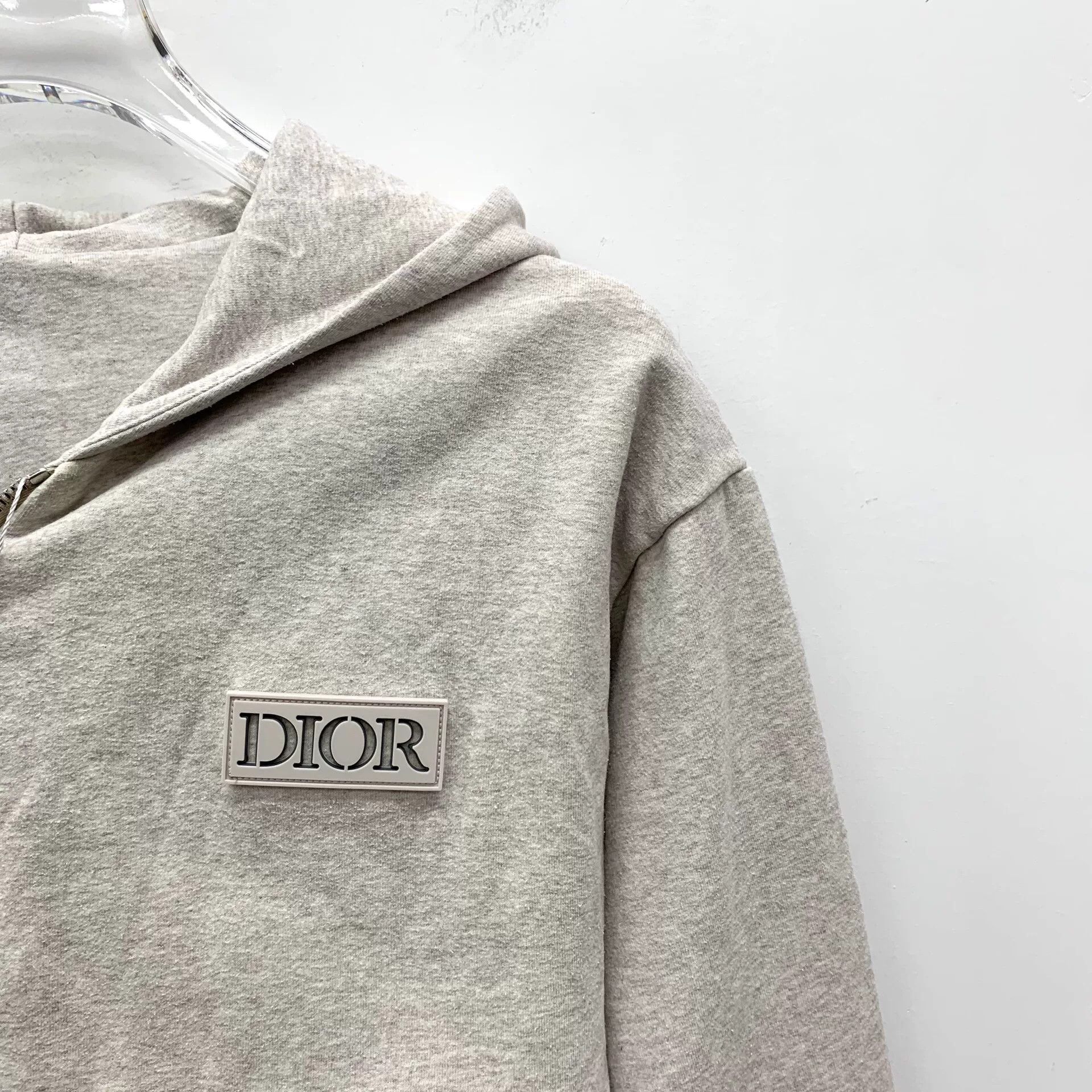 Dior Dior Logo Patch Zip-Up Hoodie Gray XXS Size US XXS / EU 40 - 4 Thumbnail