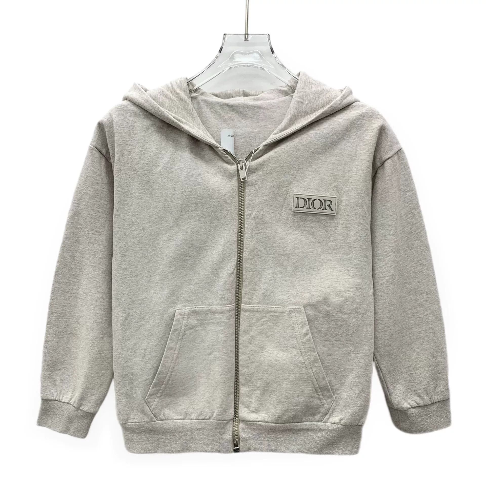 Dior Dior Logo Patch Zip-Up Hoodie Gray XXS Size US XXS / EU 40 - 2 Thumbnail