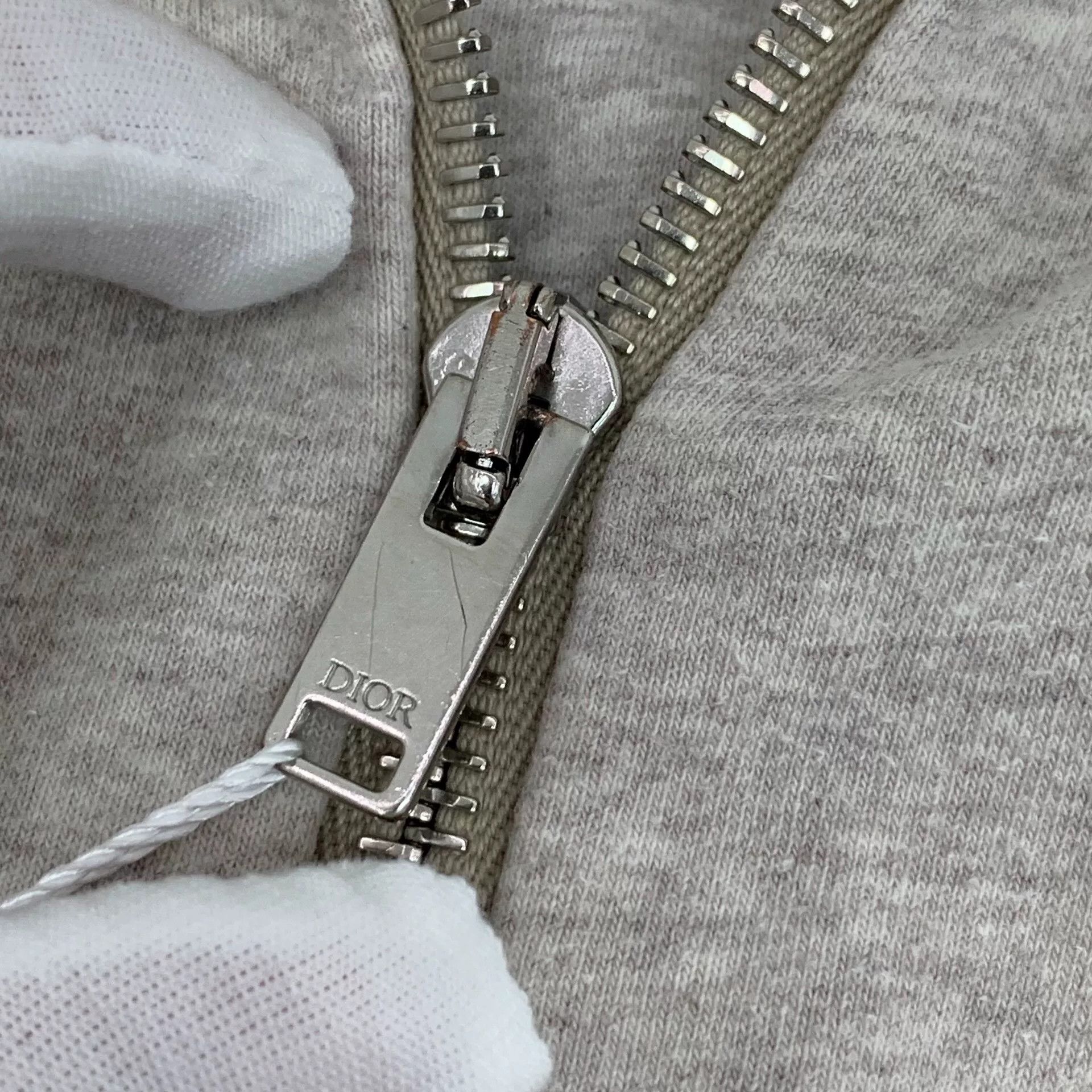 Dior Dior Logo Patch Zip-Up Hoodie Gray XXS Size US XXS / EU 40 - 10 Thumbnail