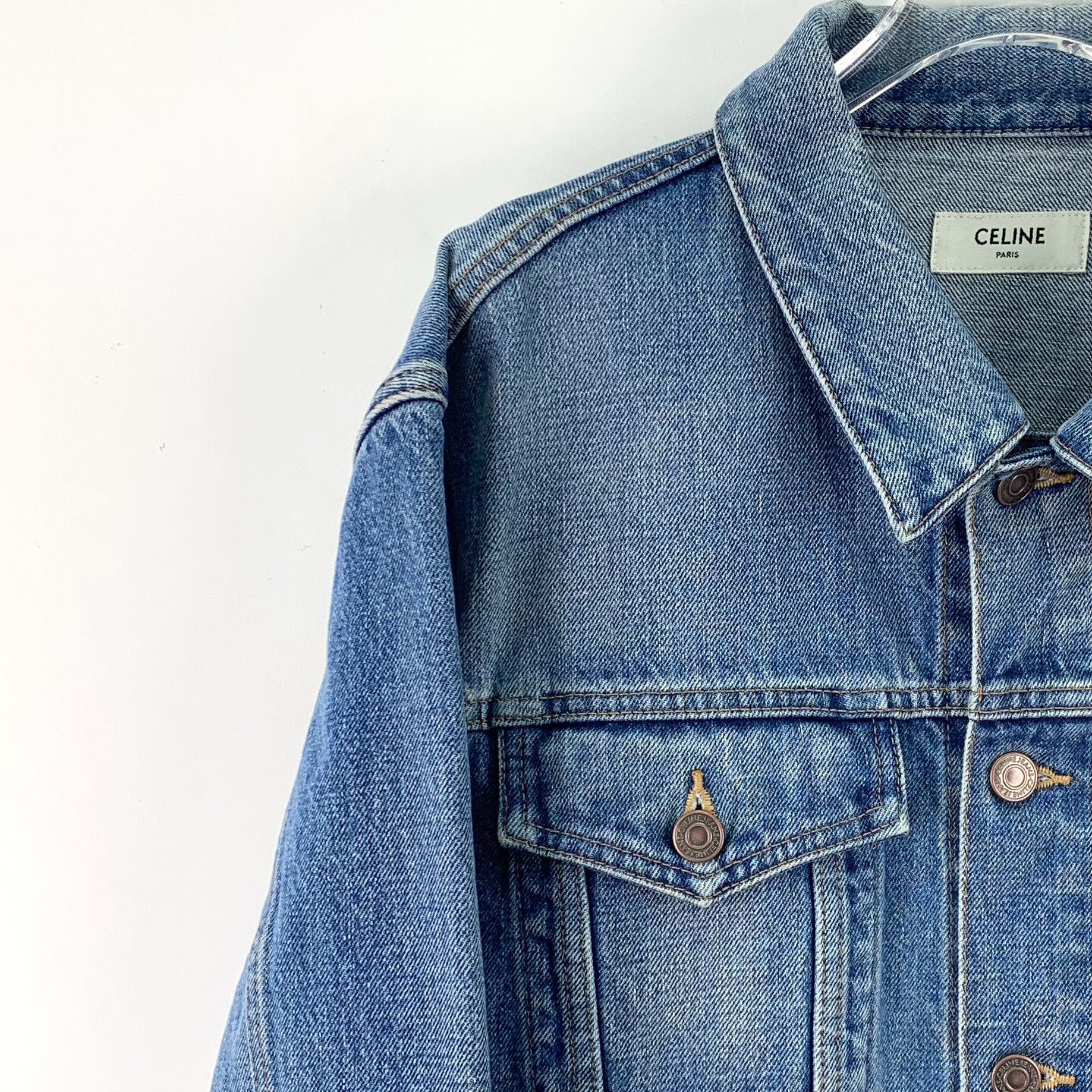 Celine Celine Washed Blue Denim Jacket Size M Size US M / EU 48-50 / 2 - 4 Thumbnail