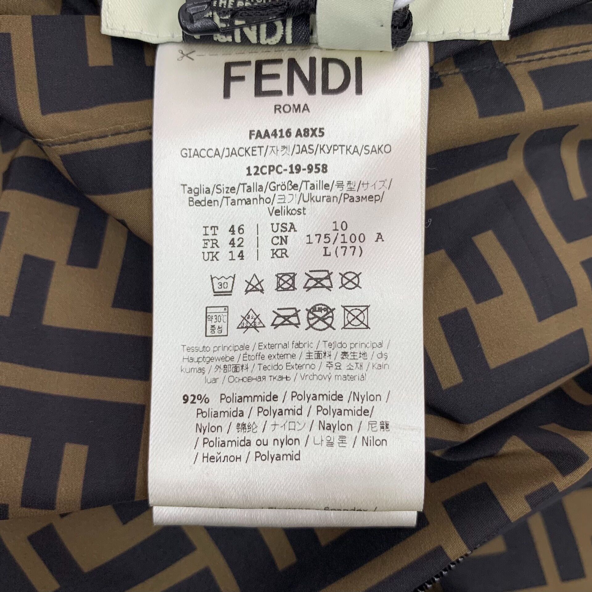 Fendi Fendi Reversible Zucca Print Hooded Jacket Size 46 Size US S / EU 44-46 / 1 - 10 Thumbnail
